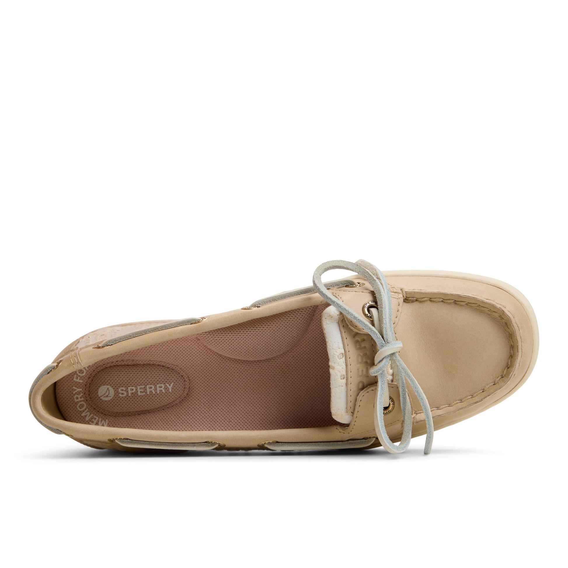 Top-down view of the Light pink Angelfish 1 Eye Boat Shoe Boat Shoes