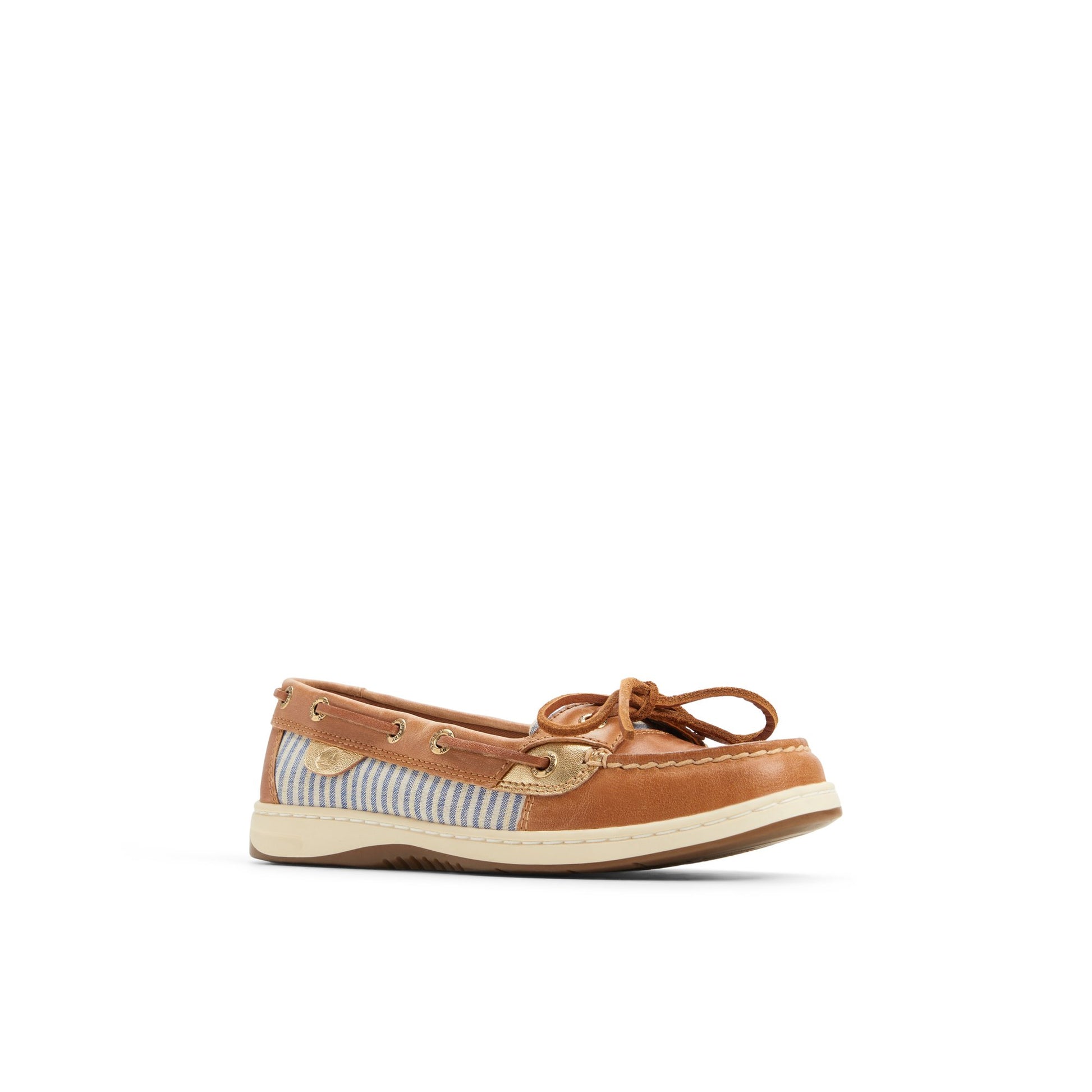 Side view of Tan multi Angelfish 1 Eye Boat Shoe Boat Shoes