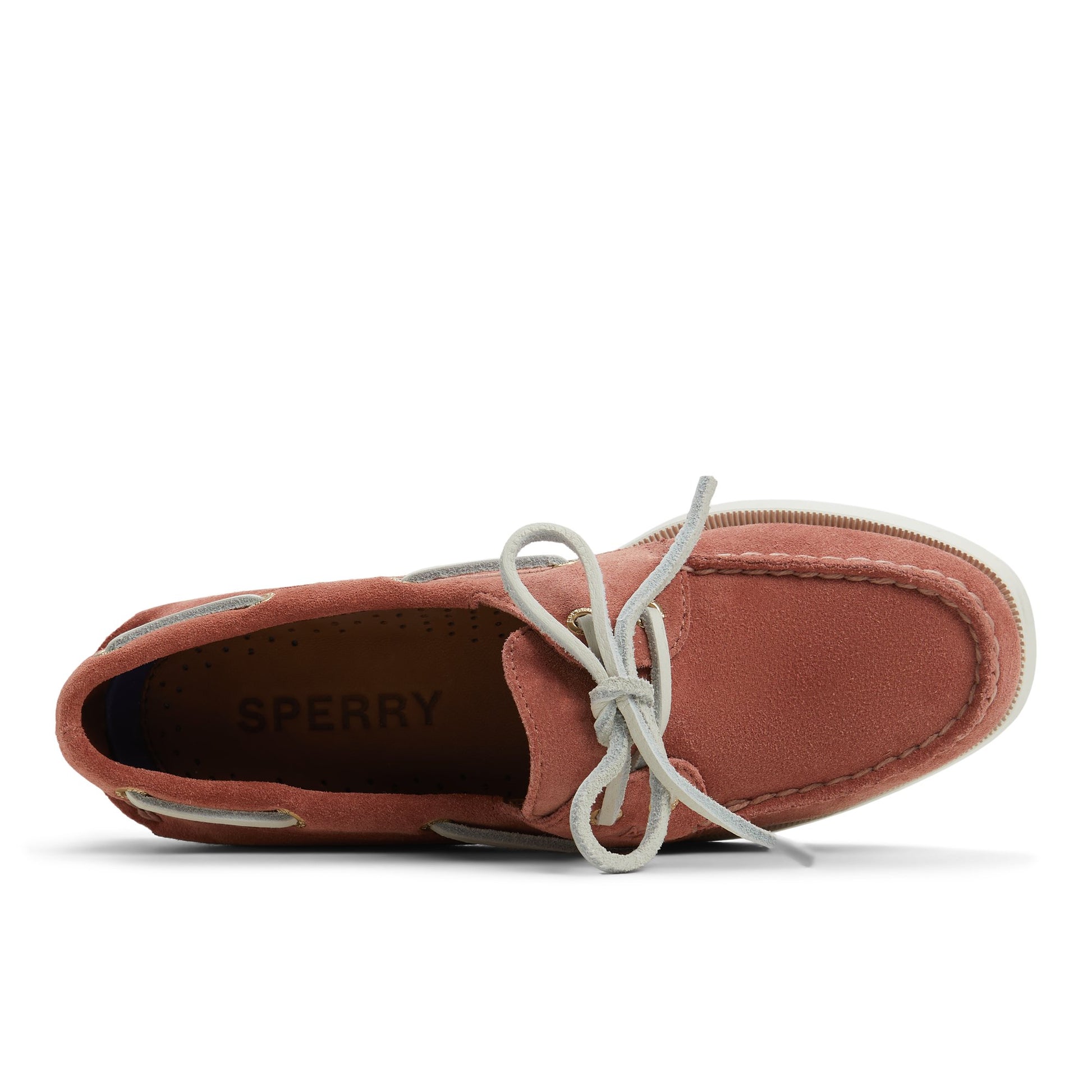 Top-down view of the Dark Rose Authentic Original™ 2 Eye Boat Shoe Boat Shoes