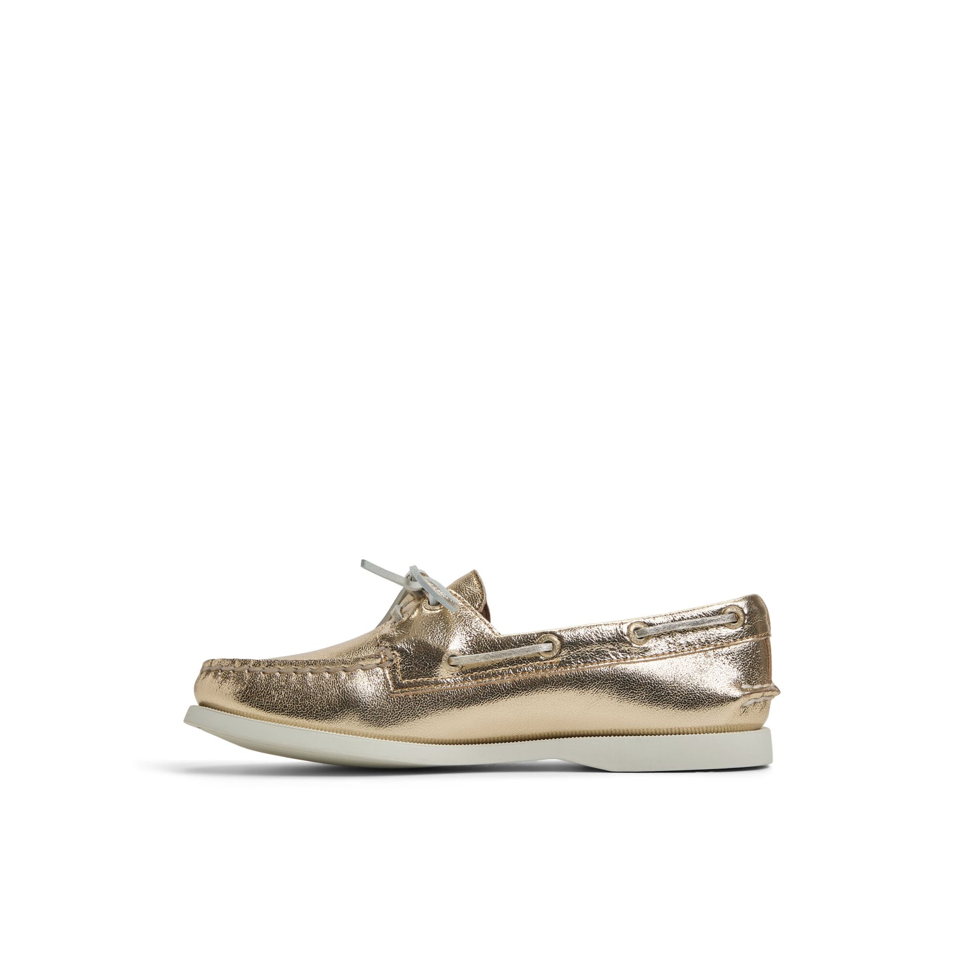 Three-quarter angle of Gold Authentic Original™ 2 Eye Boat Shoe Boat Shoes's back side