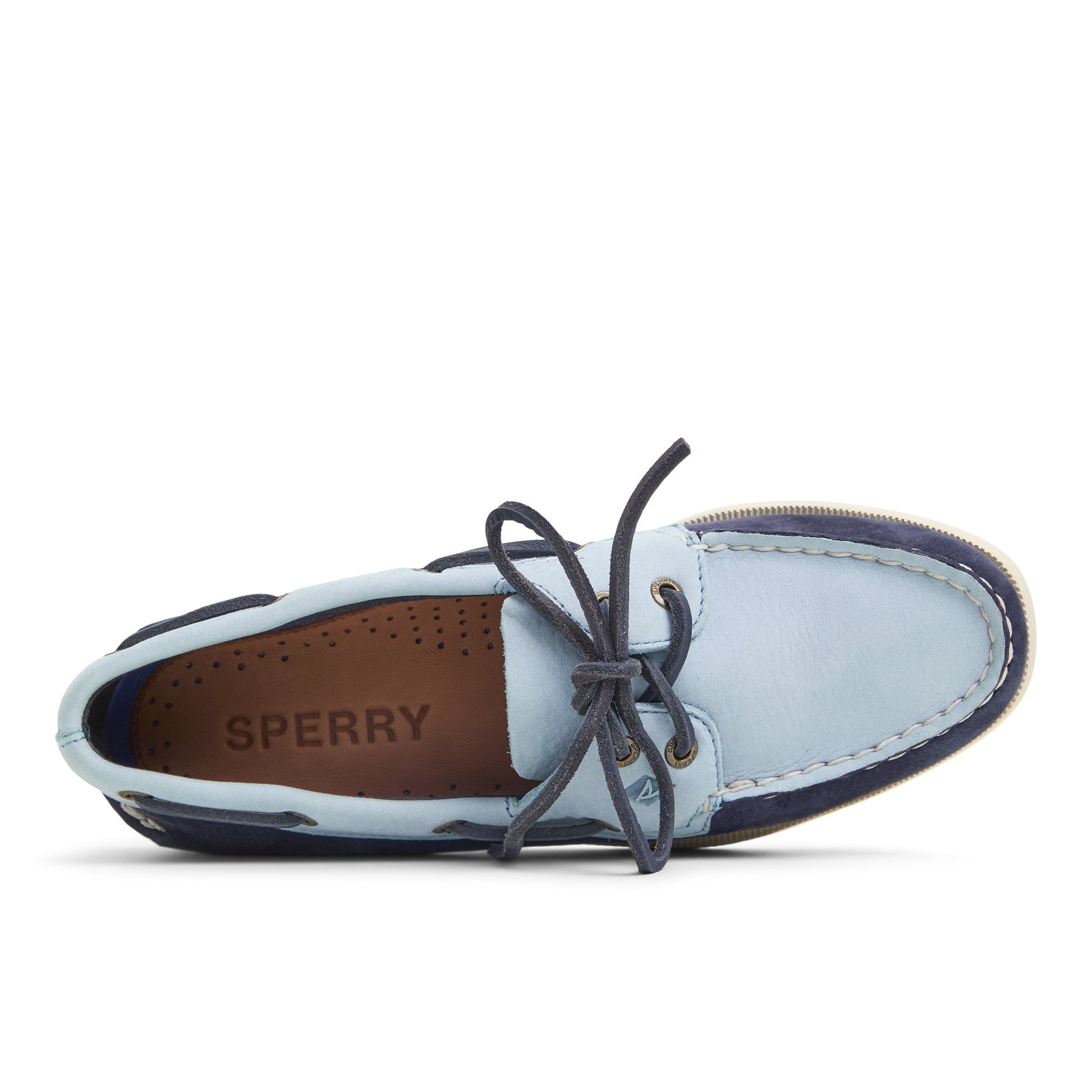 Top-down view of the Blue Multi Authentic Original™ 2 Eye Boat Shoe Boat Shoes