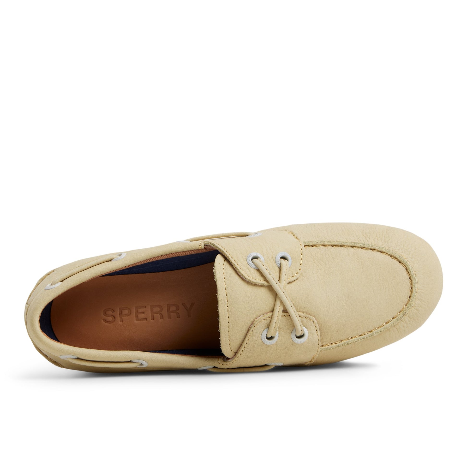 Top-down view of the Light Yellow Slim Boat Shoe Boat Shoes