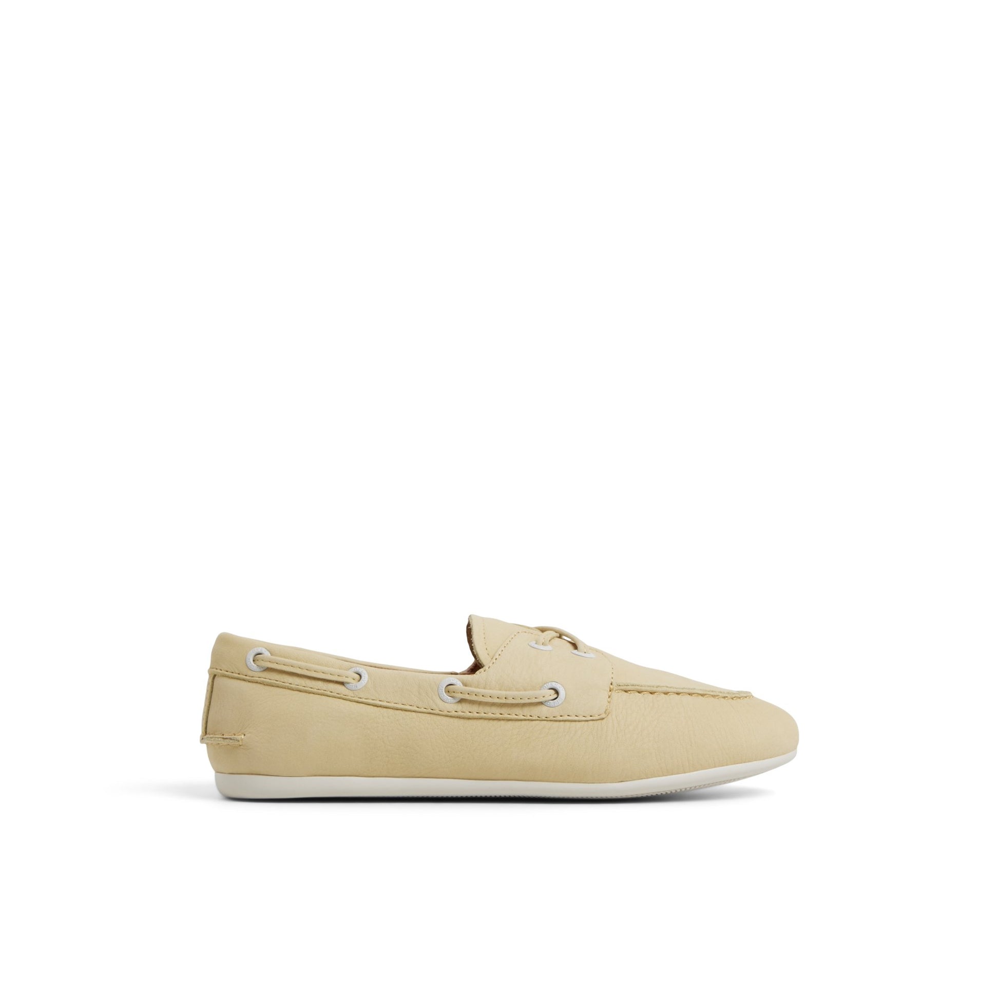 Main View of Light Yellow Slim Boat Shoe Boat Shoes for Womens