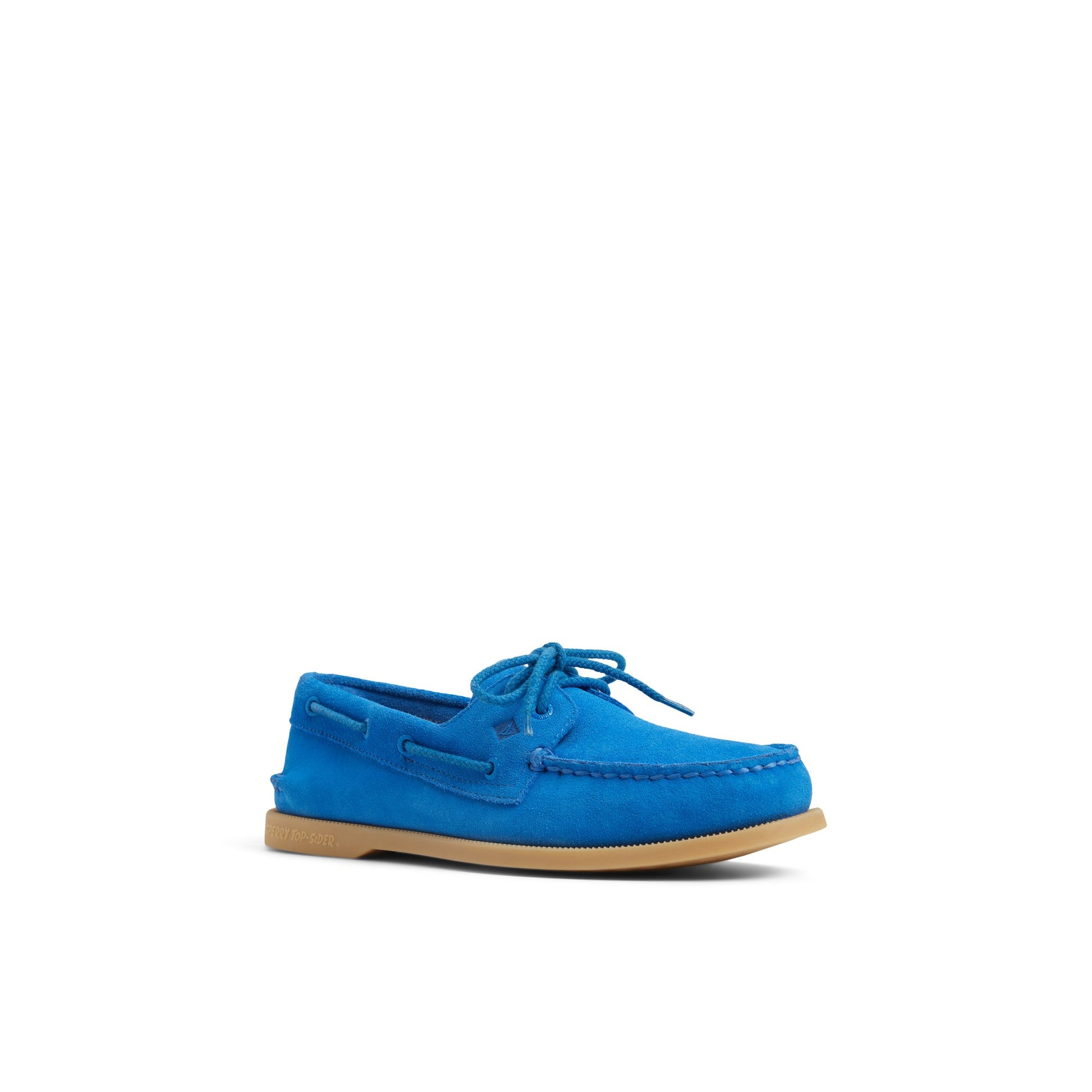 Side view of Bright Blue Authentic Original™ 2-Eye Boat Shoe Boat Shoes