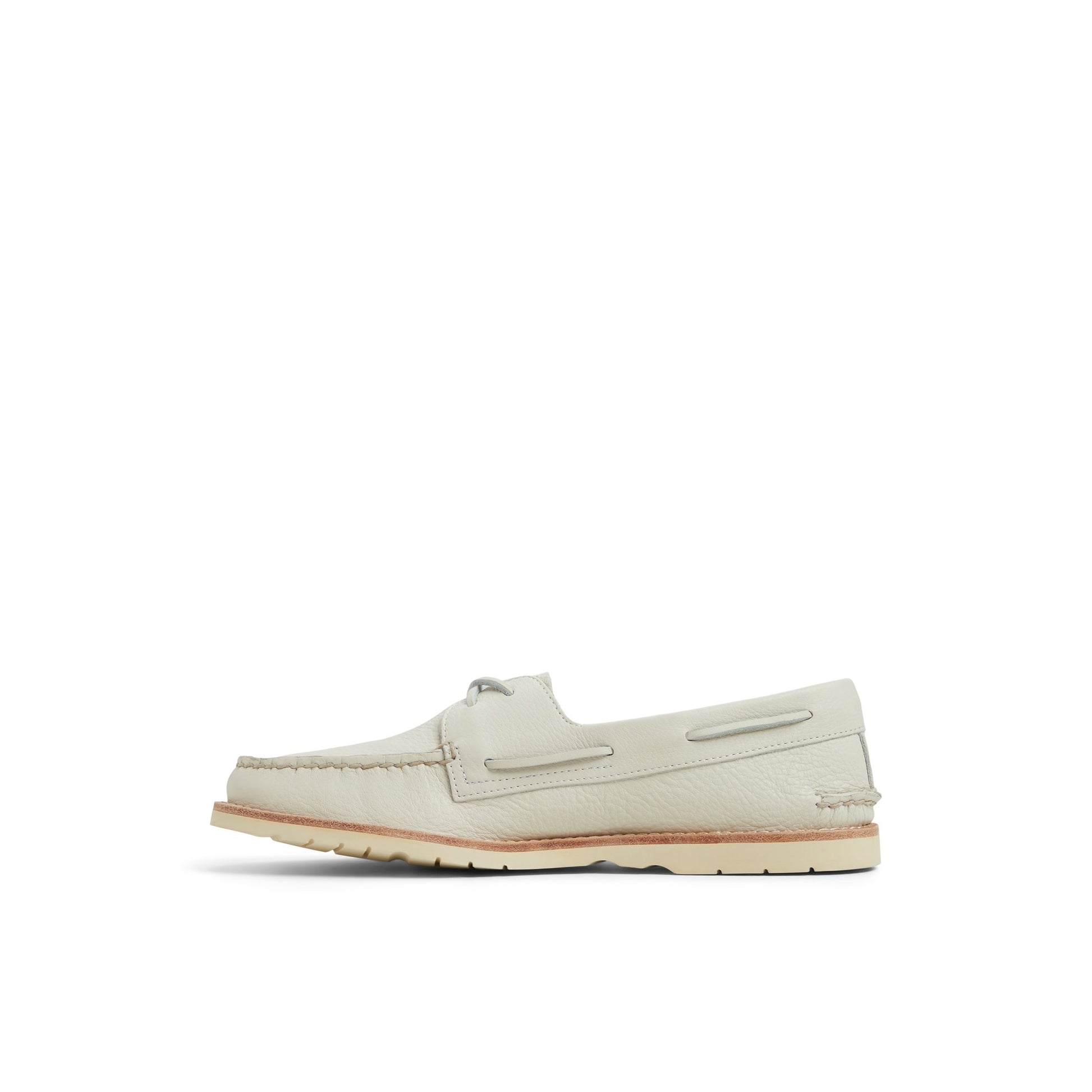Three-quarter angle of Cream Authentic Original™ 2 Eye Ripple Boat Shoe Boat Shoes's back side