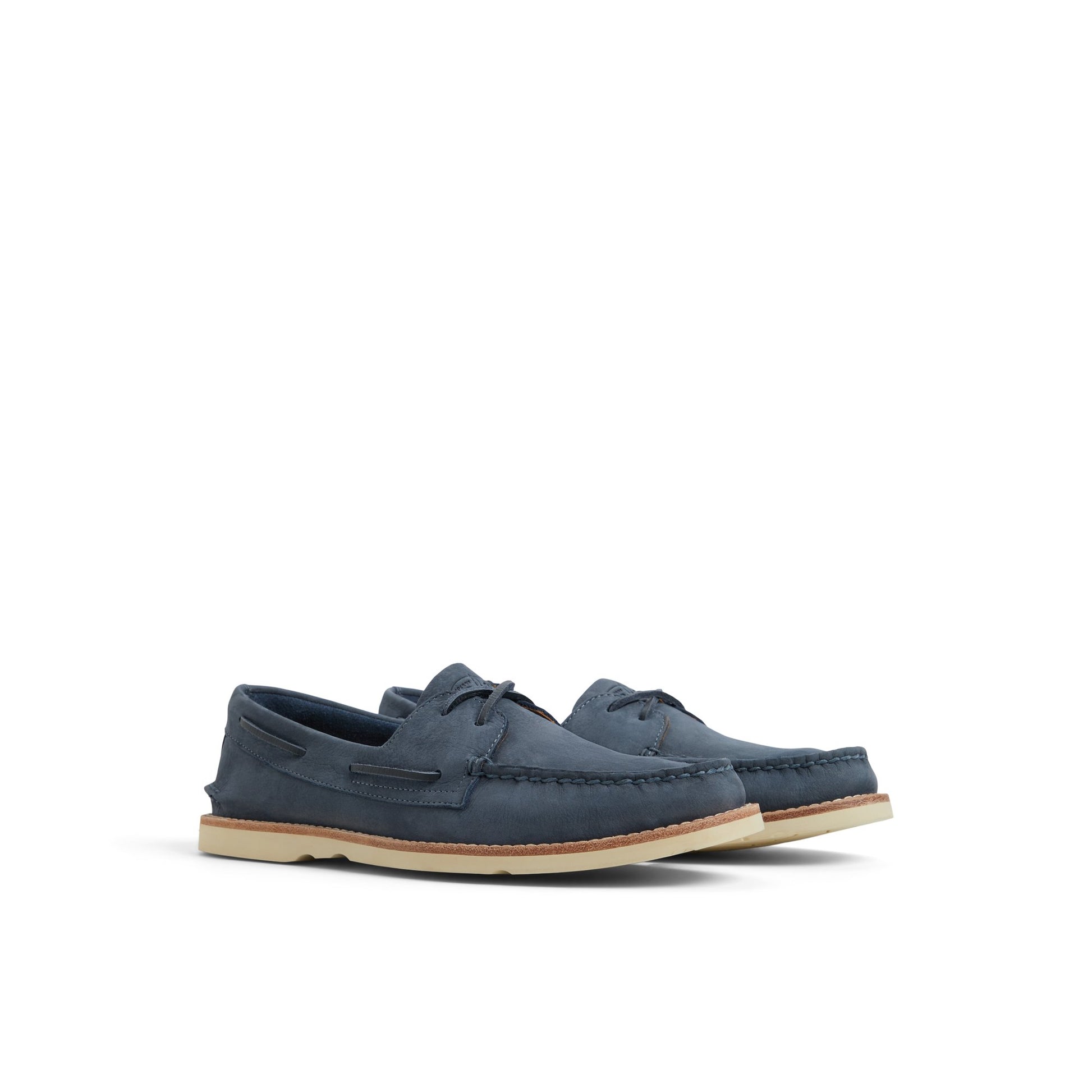 Side view of Dust Blue Authentic Original™ 2 Eye Ripple Boat Shoe Boat Shoe