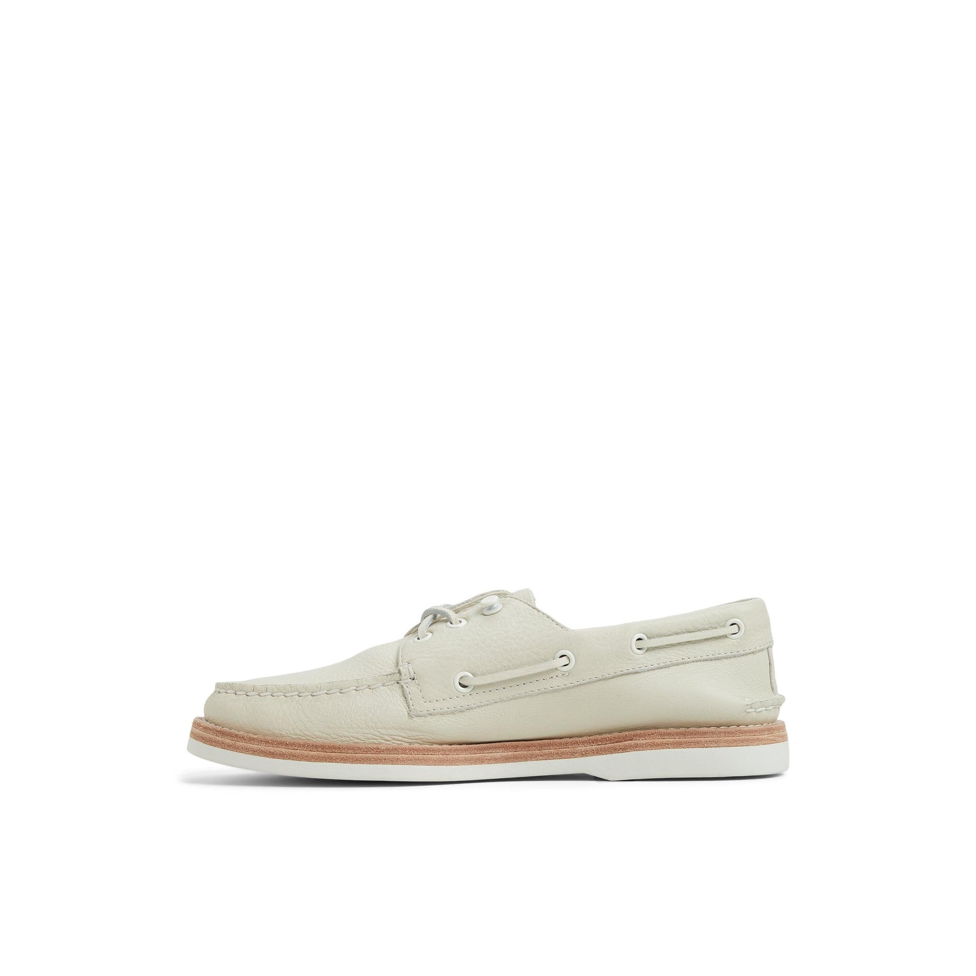 Three-quarter angle of Cream Authentic Original™ 3 Eye Boat Shoe Boat Shoes's back side