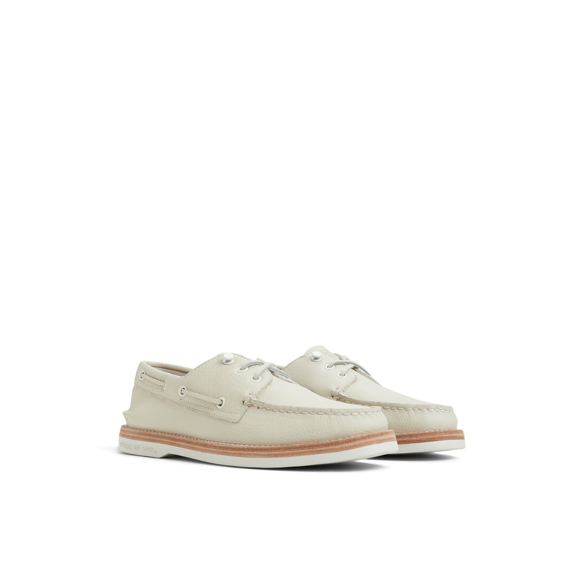 Side view of Cream Authentic Original™ 3 Eye Boat Shoe Boat Shoes