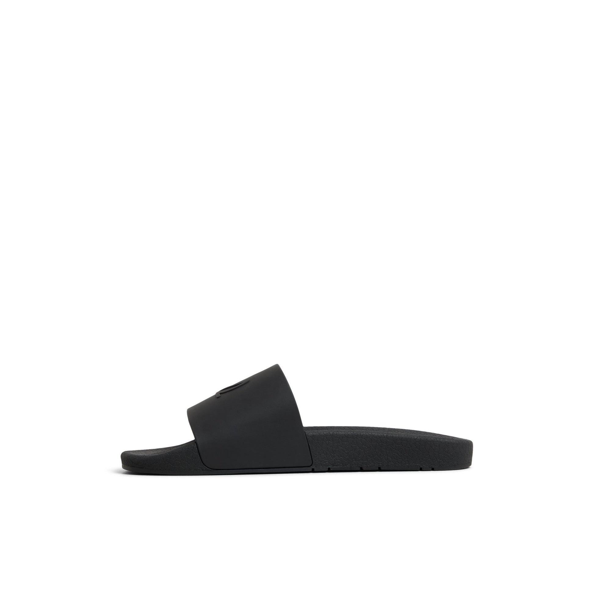 Three-quarter angle of Black Freeboard Sandals Slide Sandals's back side