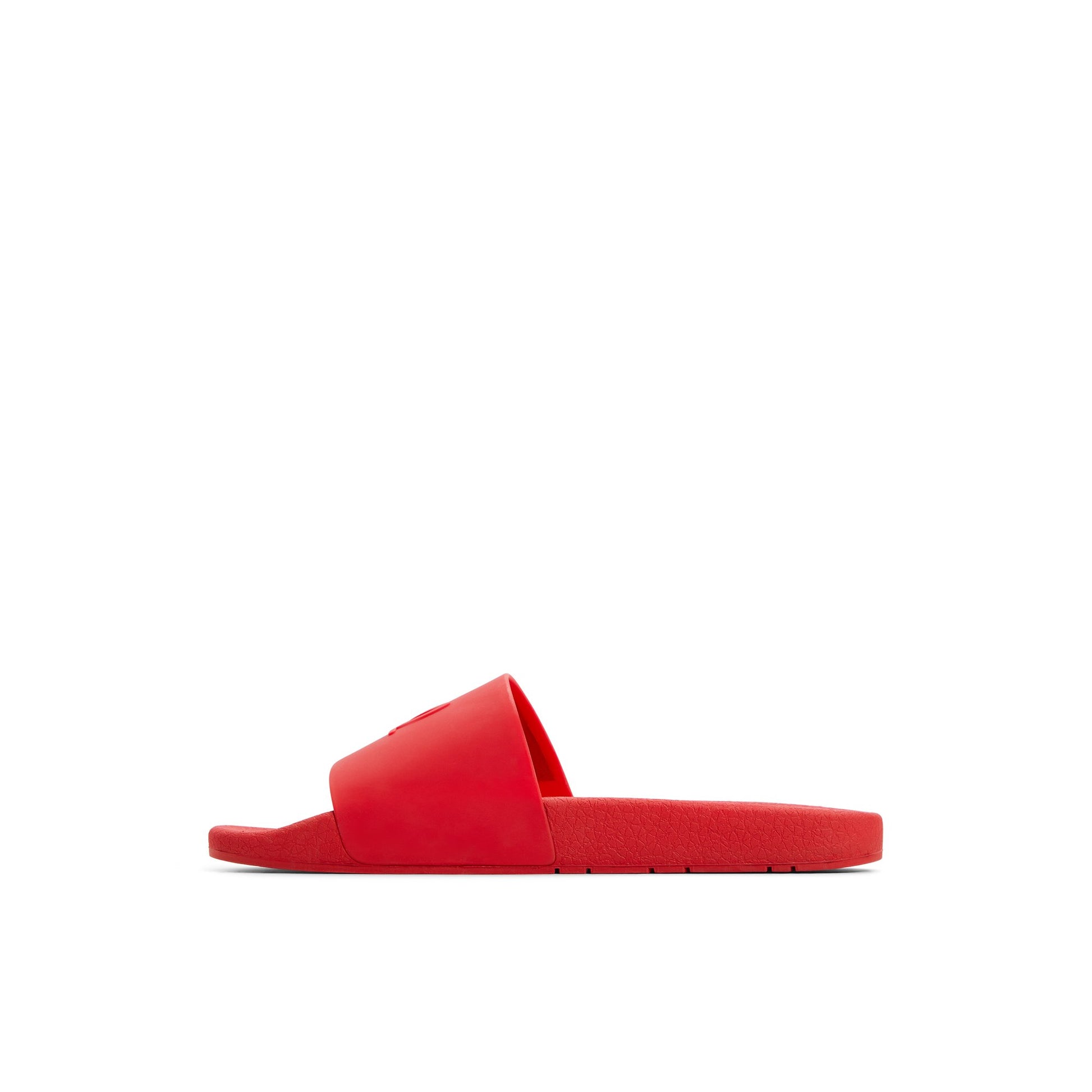 Three-quarter angle of Red Freeboard Sandals Slide Sandals's back side