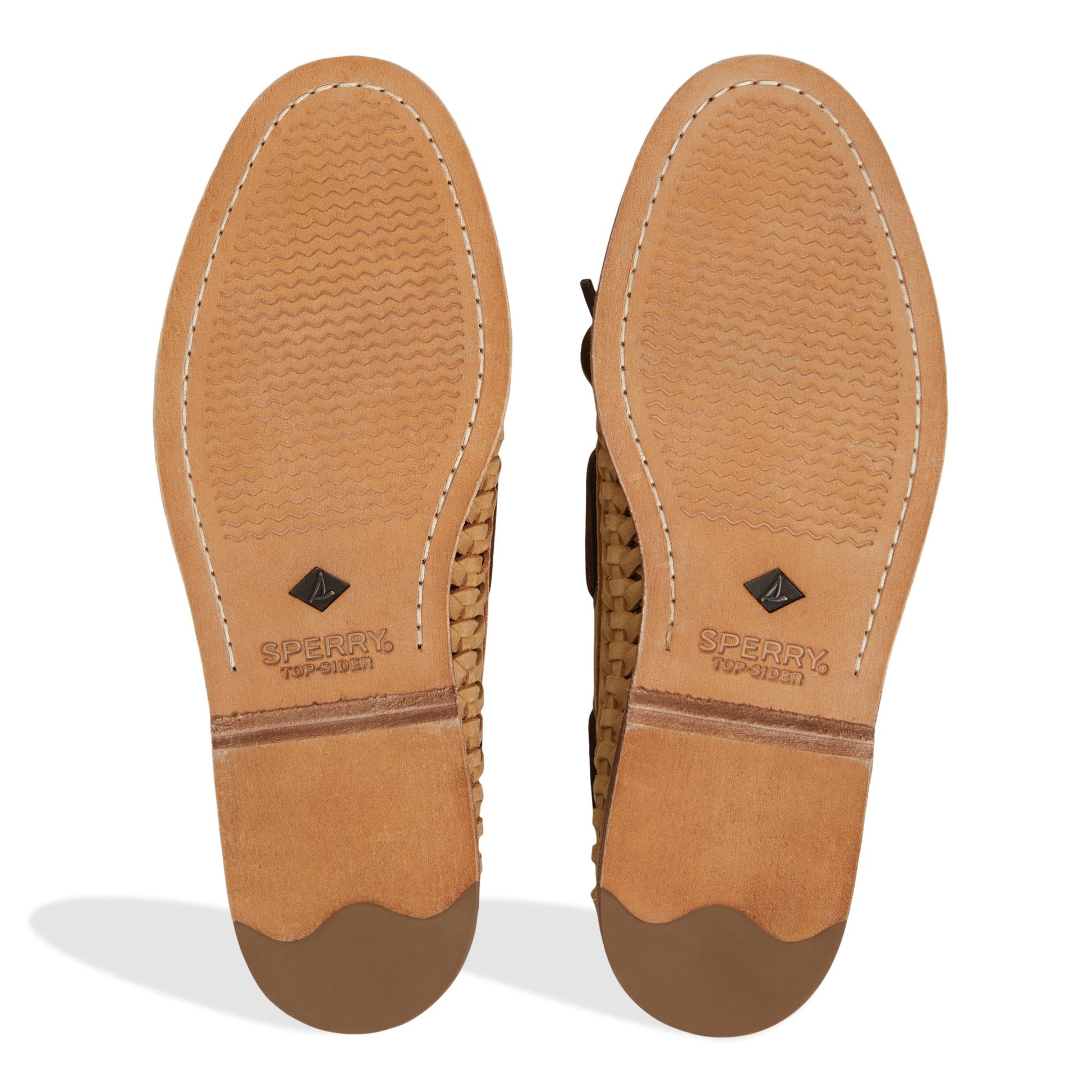 Close-up of the Tan Gold Cup™ Authentic Original™ 2-Eye Woven Boat Shoe Boat Shoes