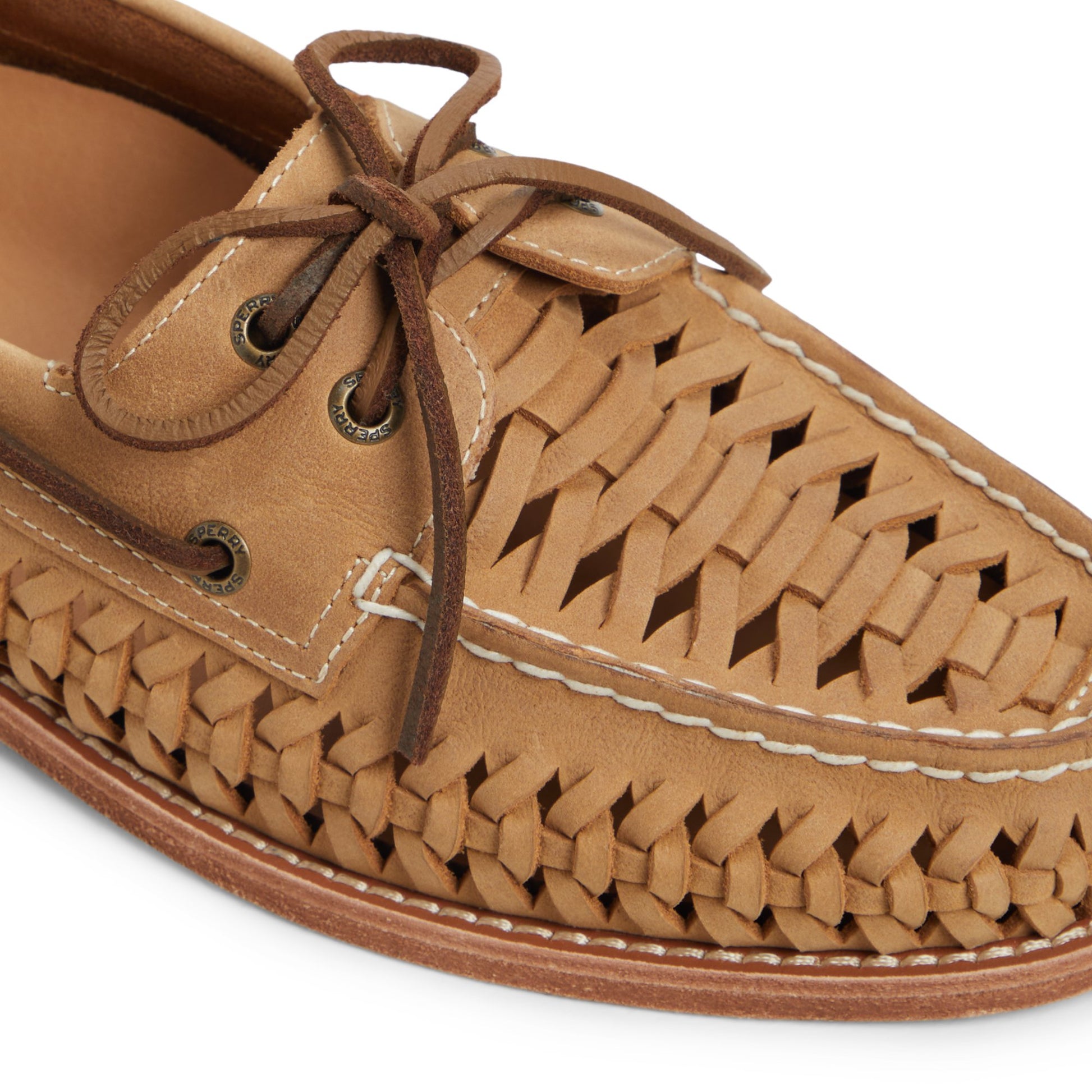 View of Tan Gold Cup™ Authentic Original™ 2-Eye Woven Boat Shoe Boat Shoes's sole