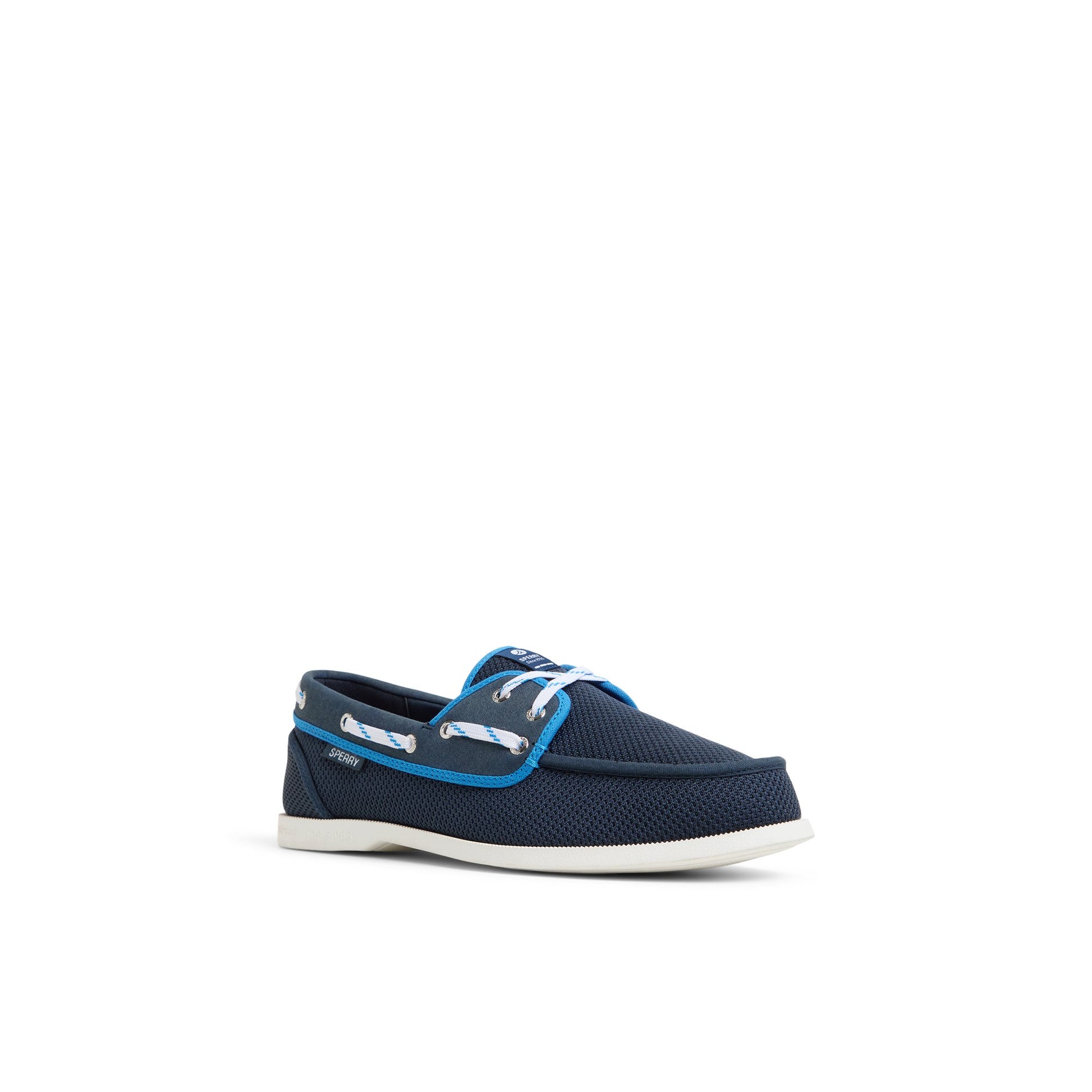 Side view of Blue Combo Helmsman Boat Shoe Boat Shoe
