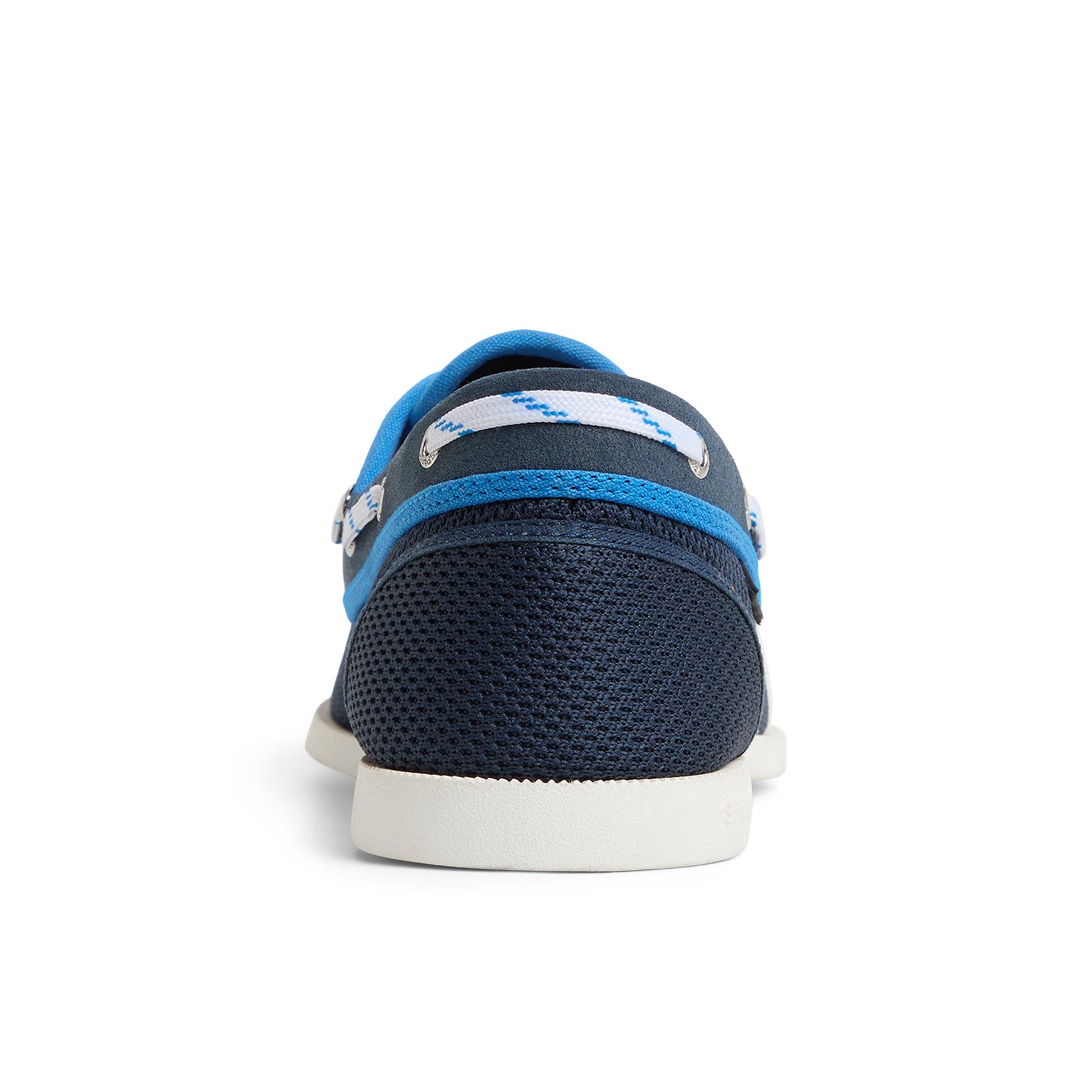 Three-quarter angle of Blue Combo Helmsman Boat Shoe Boat Shoe's front side