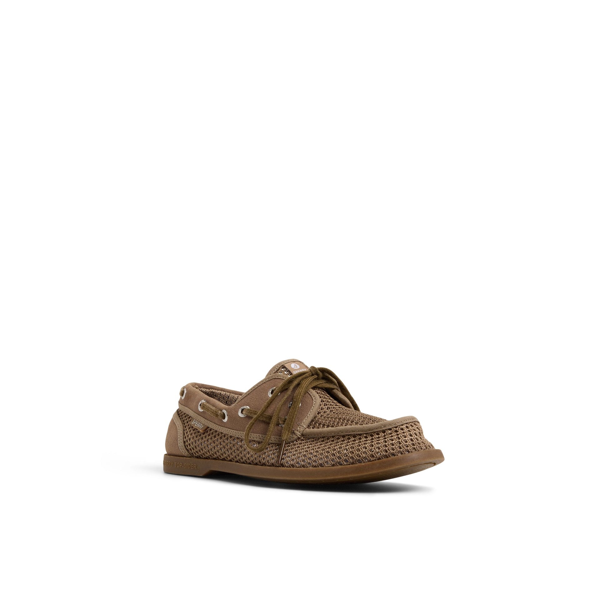 Side view of Taupe Helmsman Boat Shoe Boat Shoe