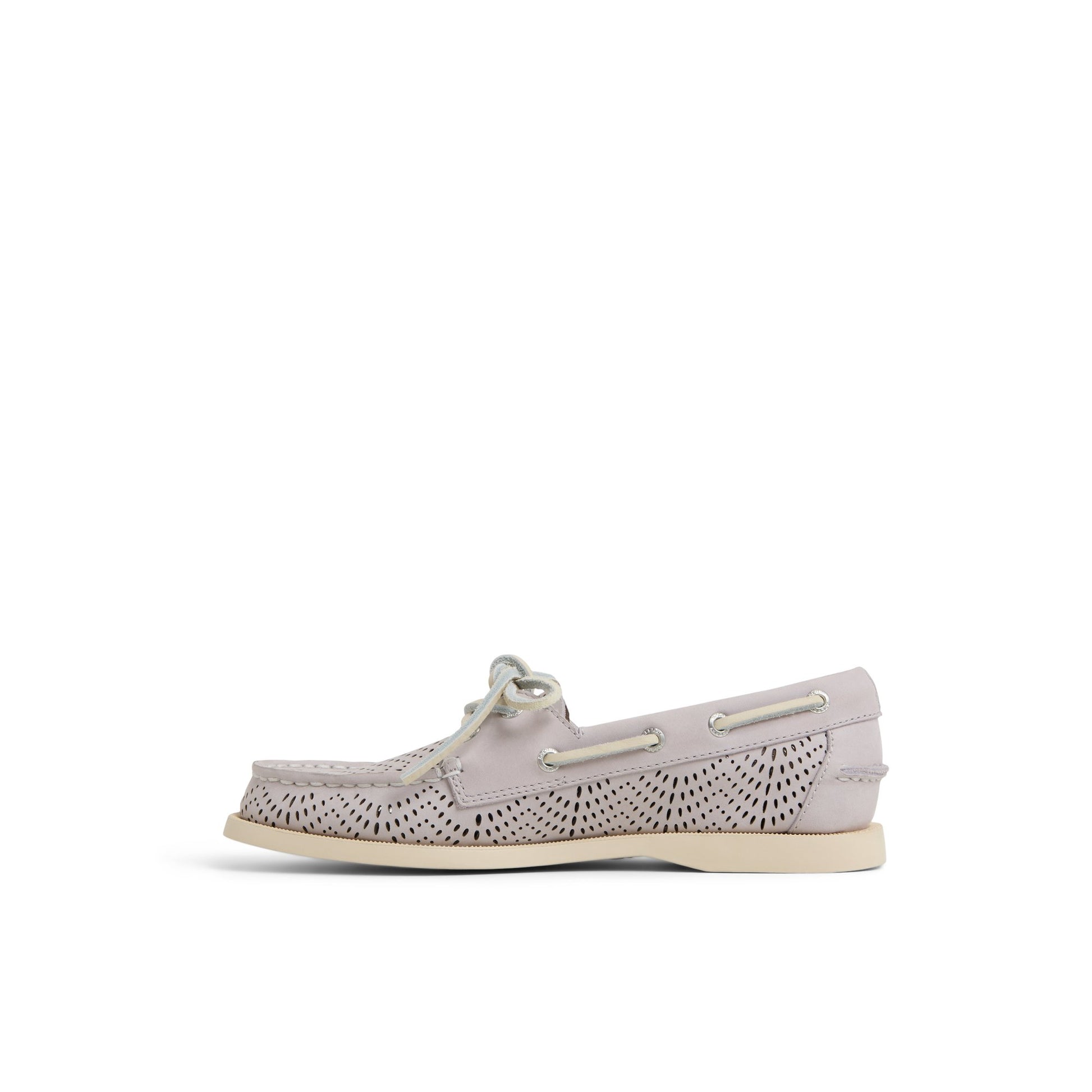 Three-quarter angle of Lilac Authentic Original™ 2-Eye Perforated Boat Shoe Boat Shoes's back side
