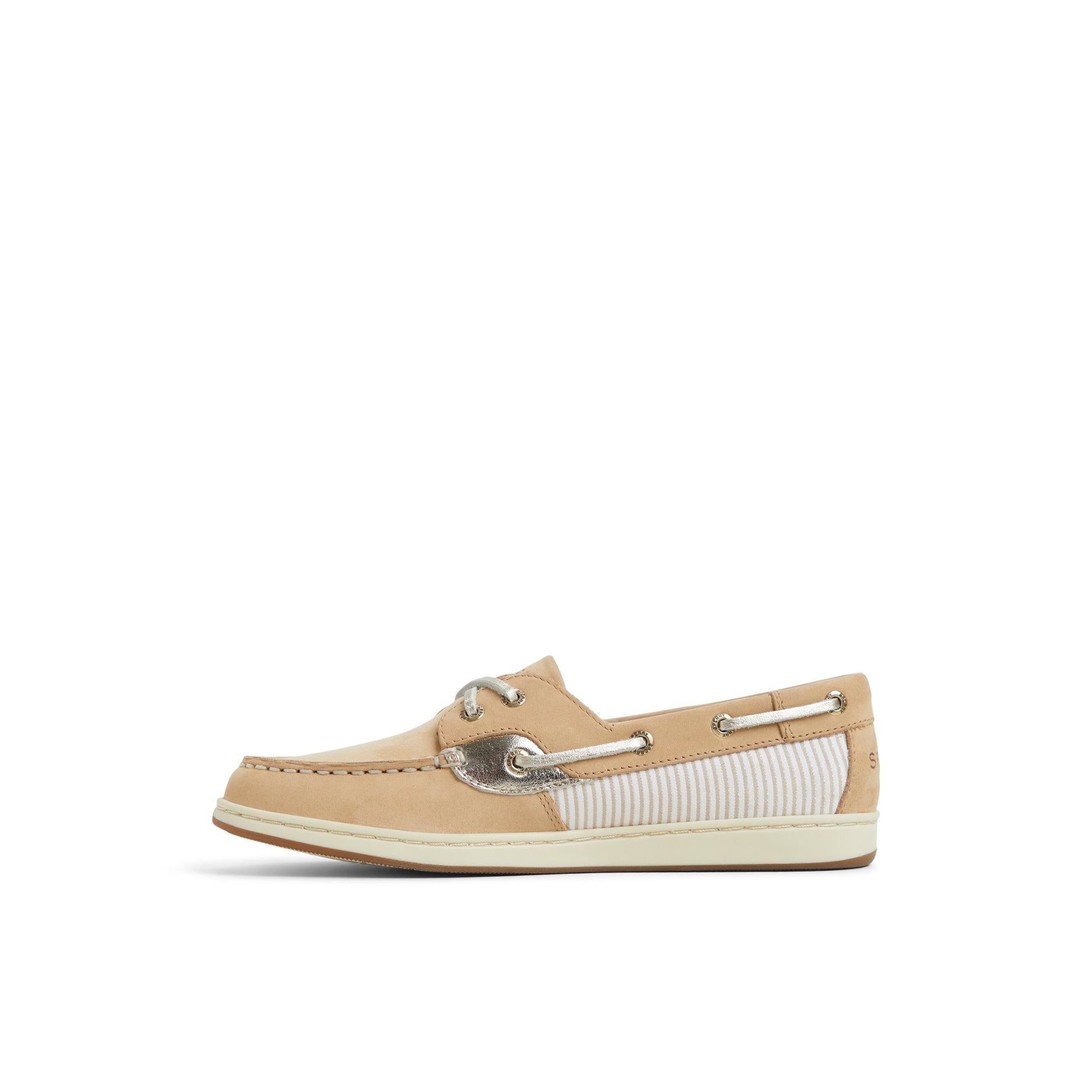 Three-quarter angle of Linen Multi Coastfish 2 Eye Boat Shoe Boat Shoes's back side