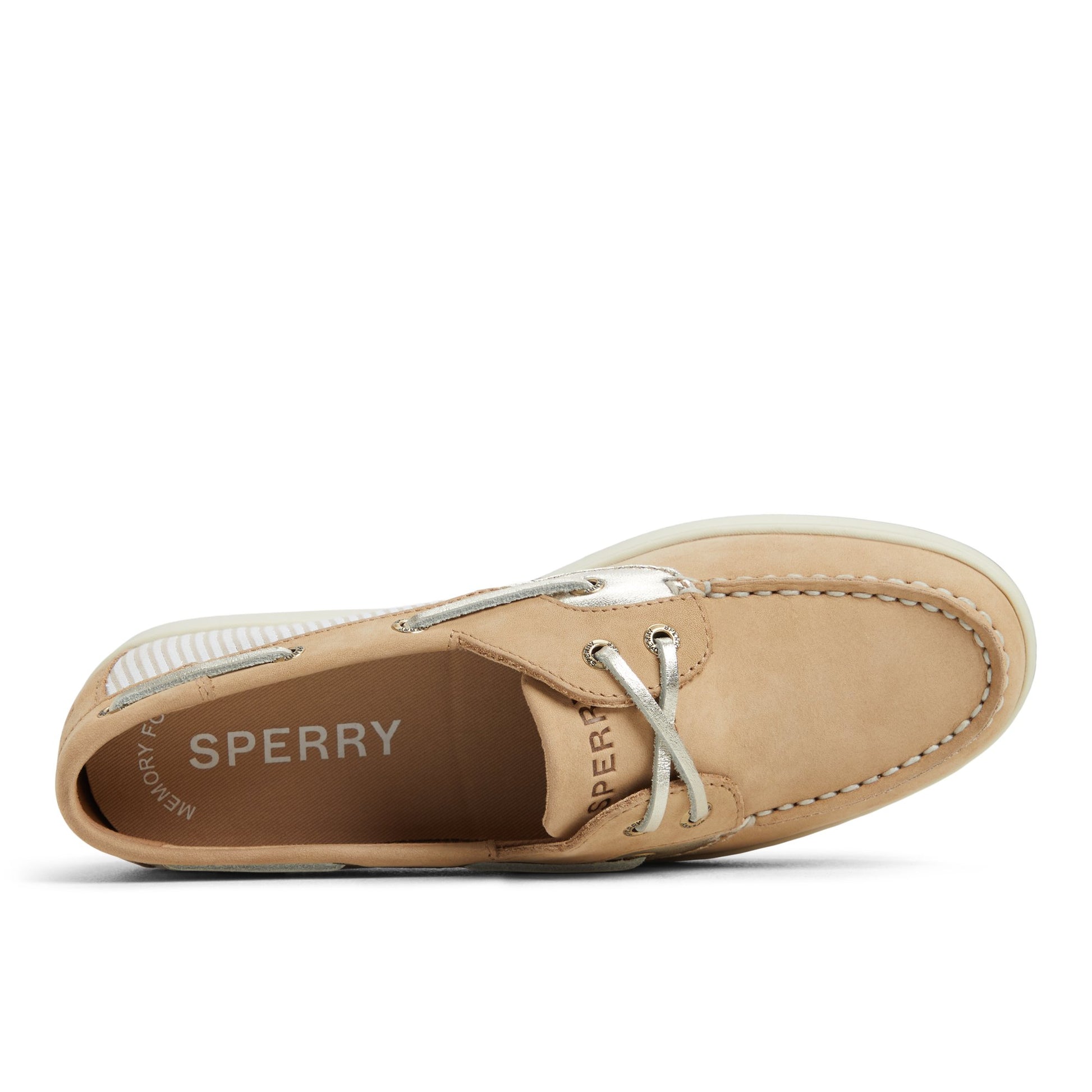 Top-down view of the Linen Multi Coastfish 2 Eye Boat Shoe Boat Shoes