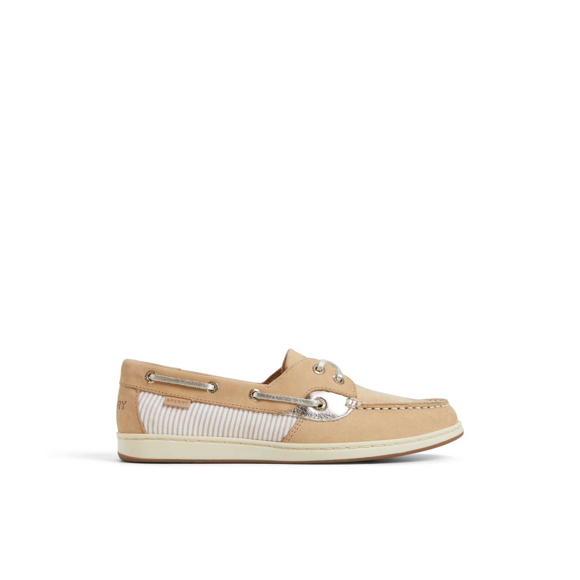Main View of Linen Multi Coastfish 2 Eye Boat Shoe Boat Shoes for Womens