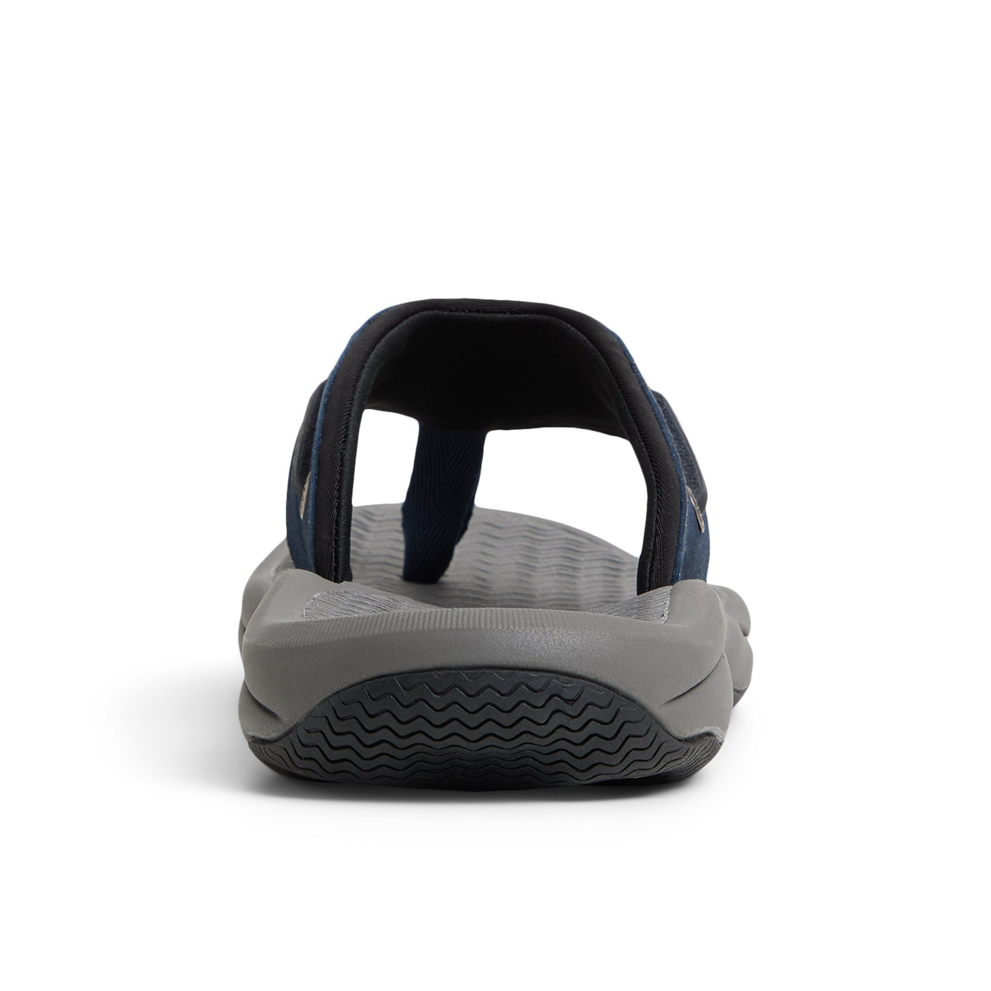 Three-quarter angle of Navy Outerbanks Flip-Flop Sandals Flip Flop Thong Sandals's front side