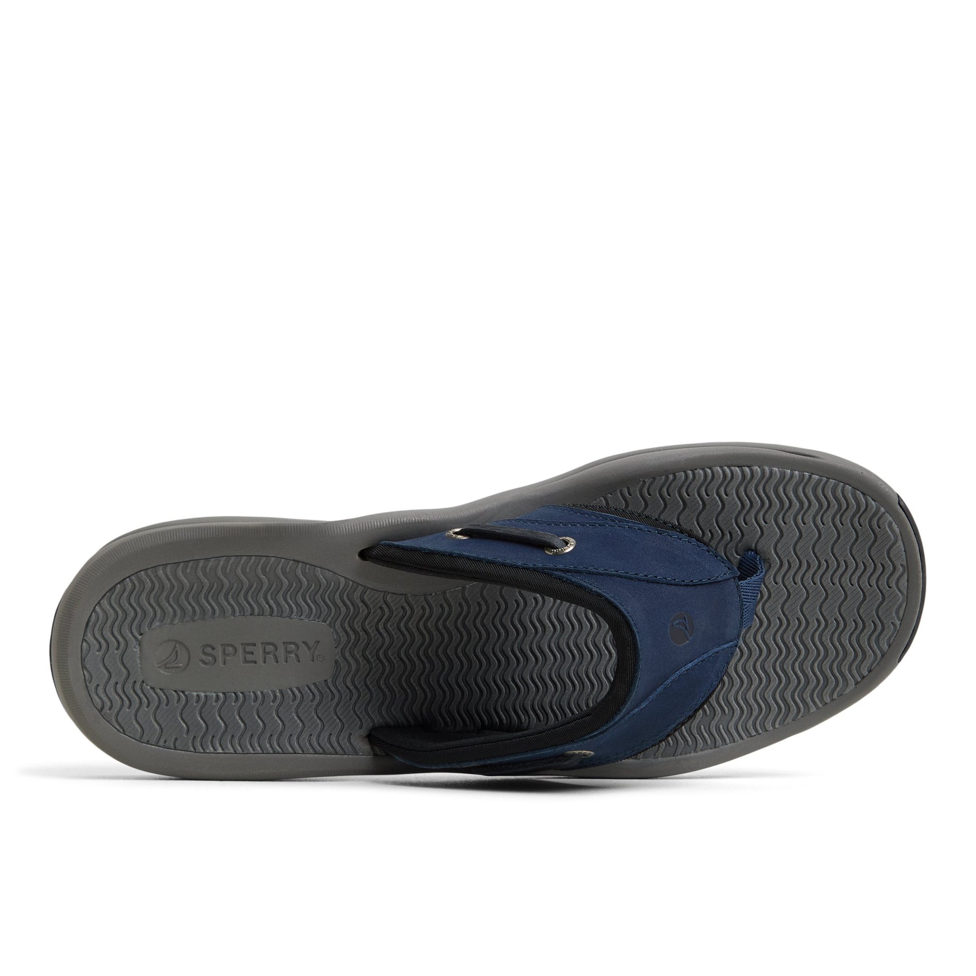 Top-down view of the Navy Outerbanks Flip-Flop Sandals Flip Flop Thong Sandals
