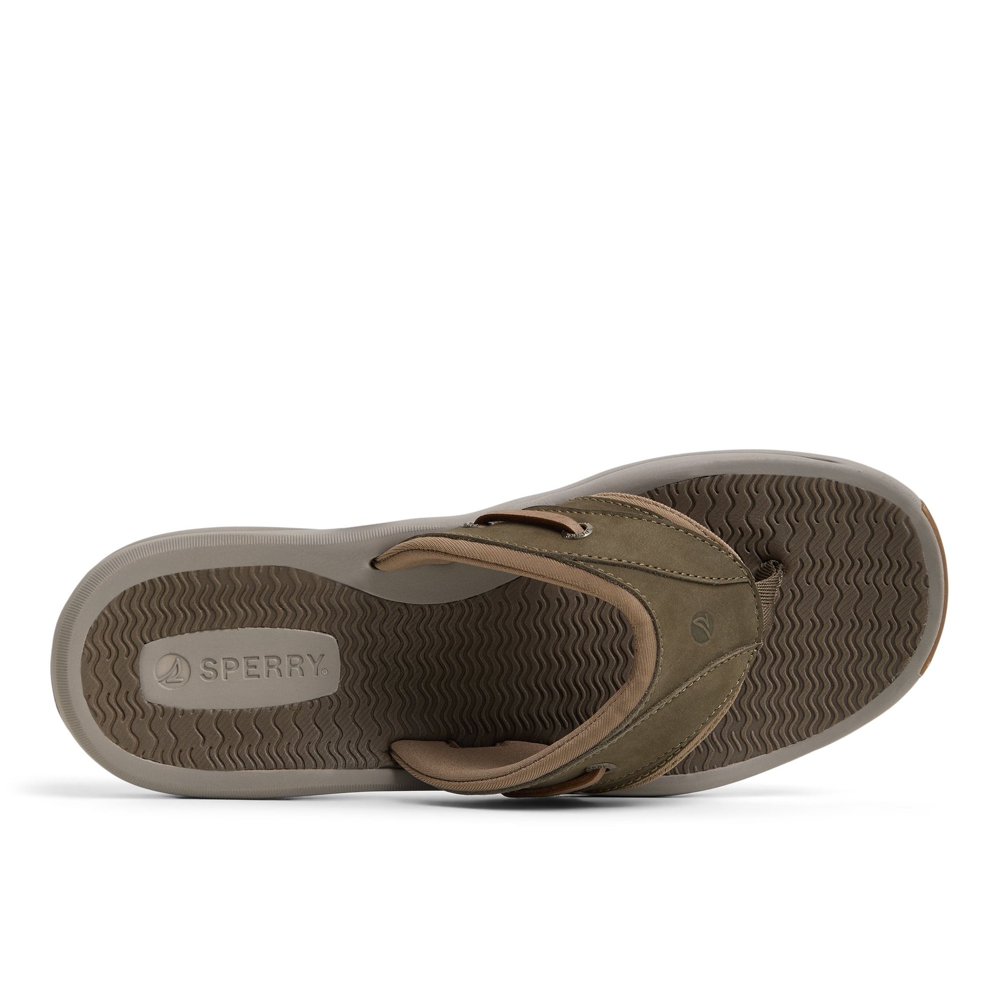 Top-down view of the Olive Outerbanks Flip-Flop Sandals Flip Flop Thong Sandals