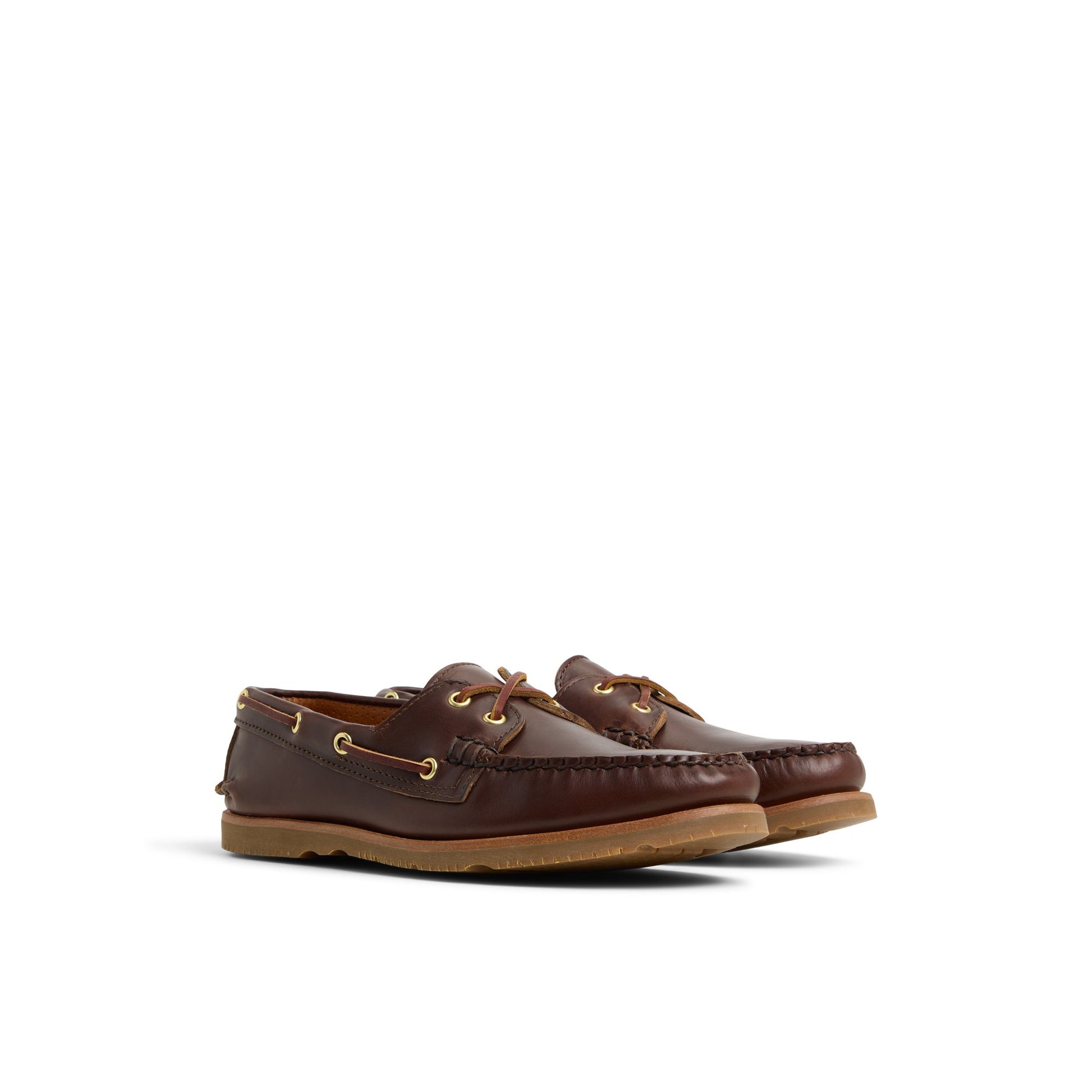 Side view of Brown Authentic Original™ Made in Maine 2 Eye Boat Shoe Boat Shoes