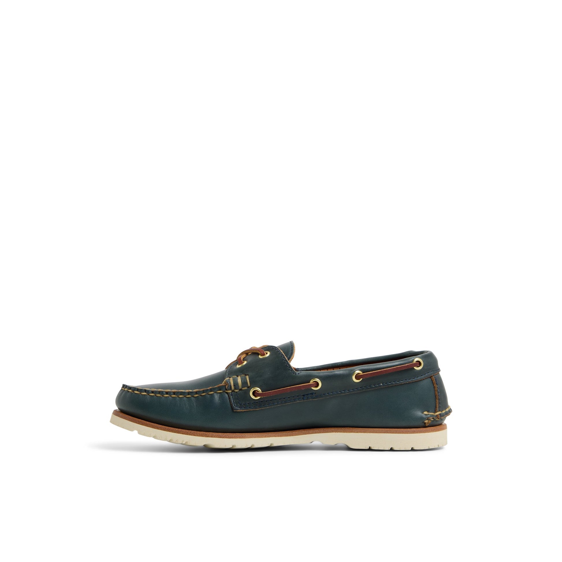 Three-quarter angle of Navy Authentic Original™ Made in Maine 2 Eye Boat Shoe Boat Shoes's back side
