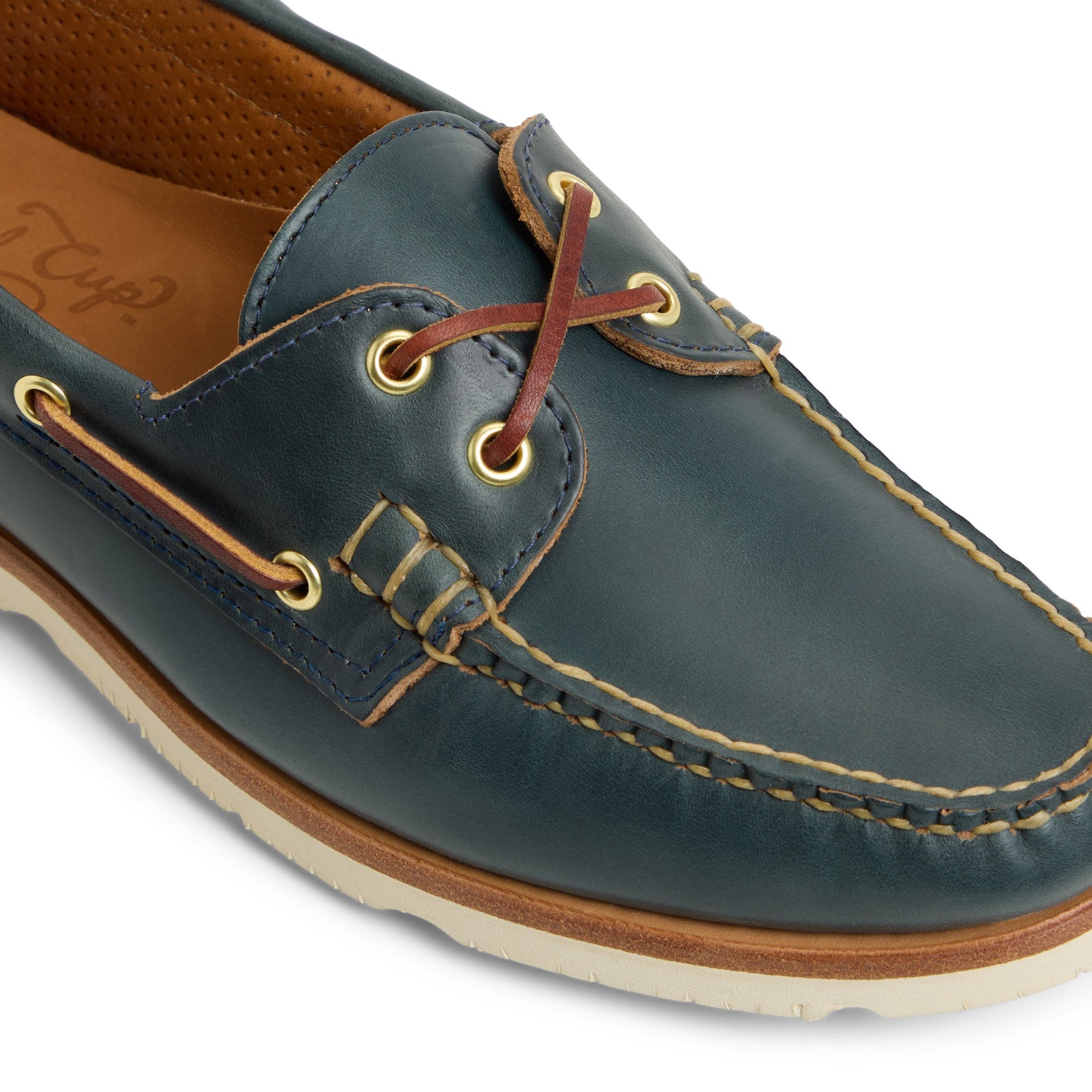 View of Navy Authentic Original™ Made in Maine 2 Eye Boat Shoe Boat Shoes's sole