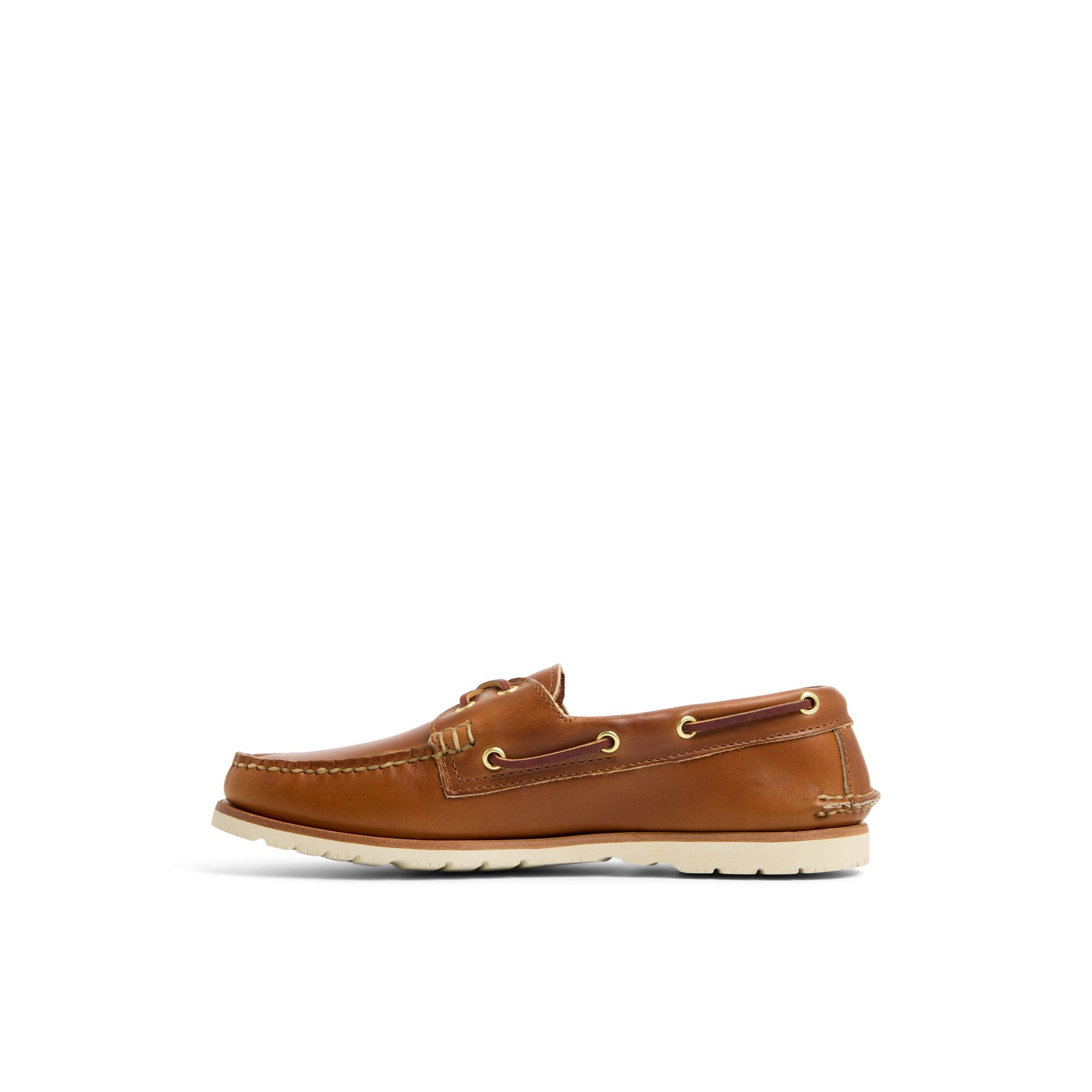 Three-quarter angle of Tan Authentic Original™ Made in Maine 2 Eye Boat Shoe Boat Shoes's back side