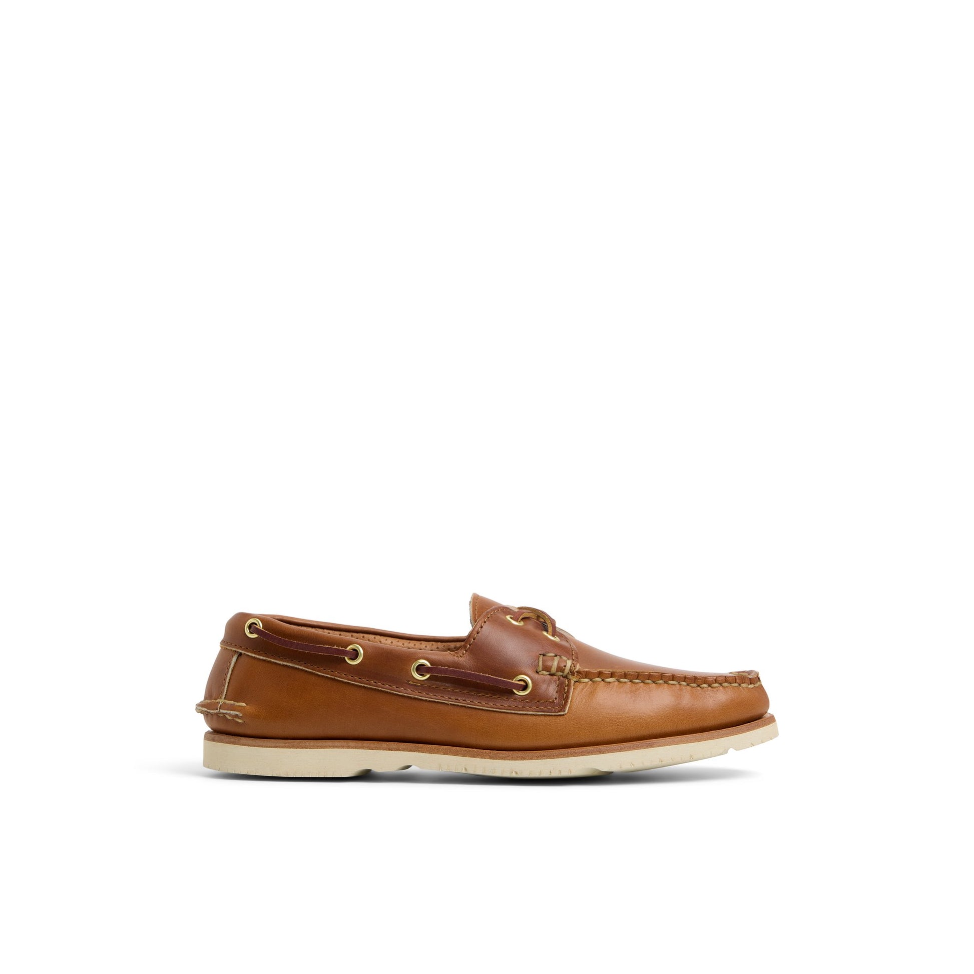 Main View of Tan Authentic Original™ Made in Maine 2 Eye Boat Shoe Boat Shoes for Mens