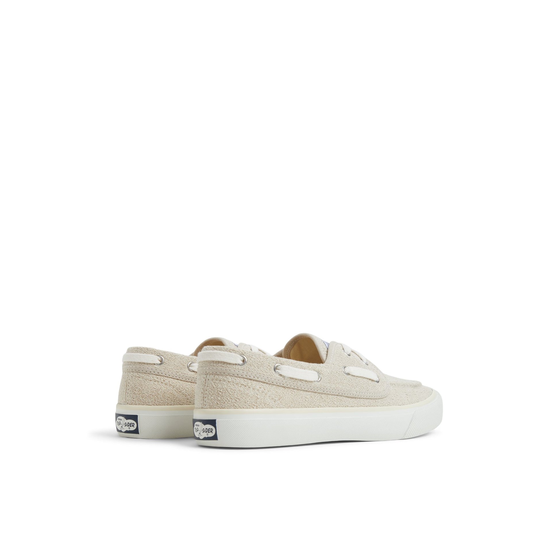 Three-quarter angle of Taupe Sea Mate Boat Shoe Sneaker Boat Shoe Sneaker's front side