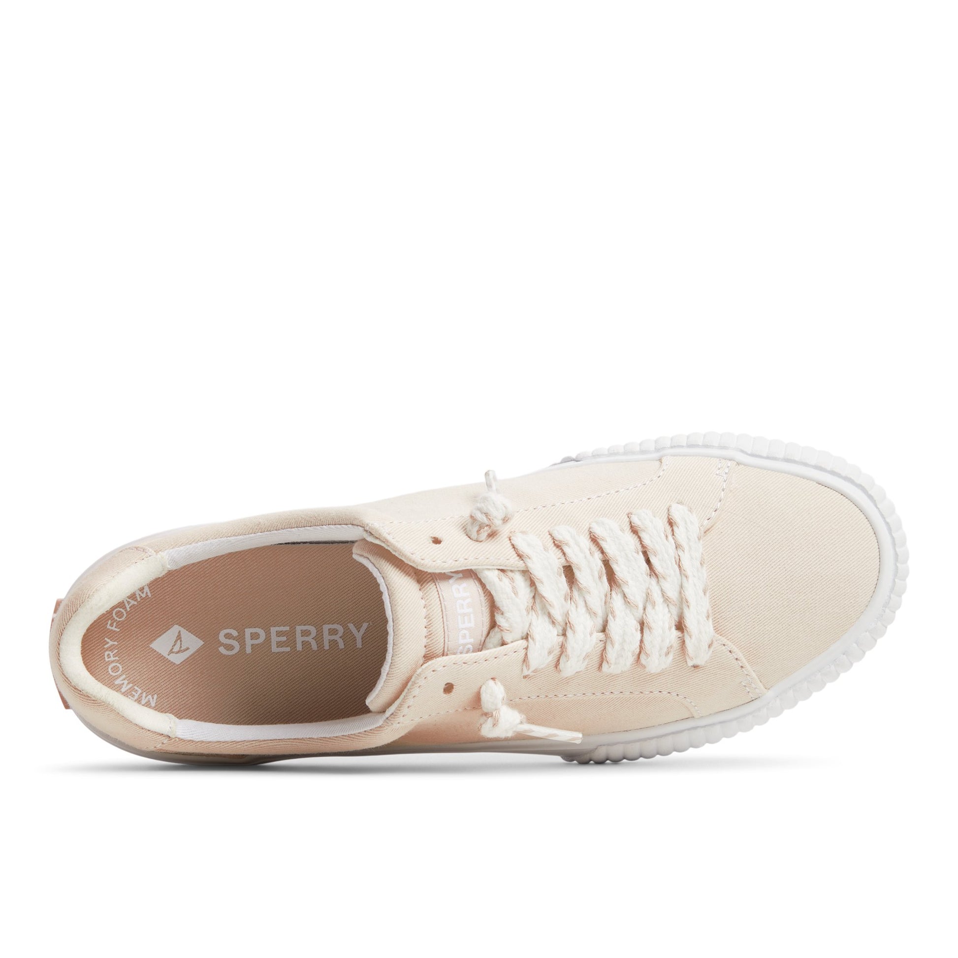 Top-down view of the Light Pink Bermuda Lace to Toe Sneakers Low Top Sneakers
