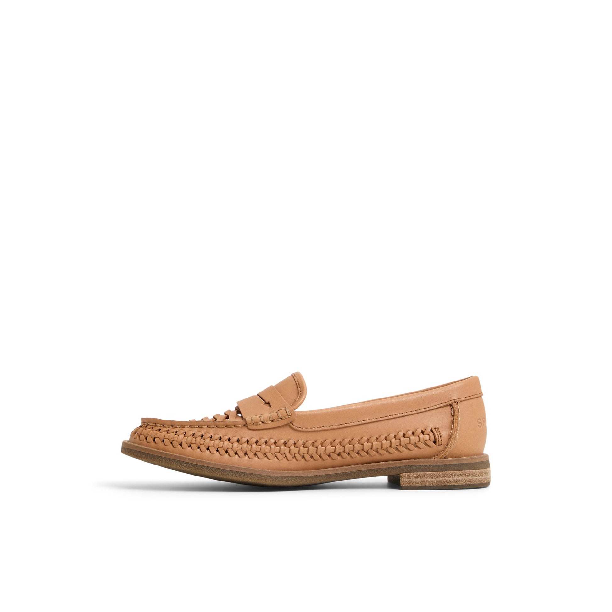 Three-quarter angle of Tan Seaport Woven Loafer Loafers's back side
