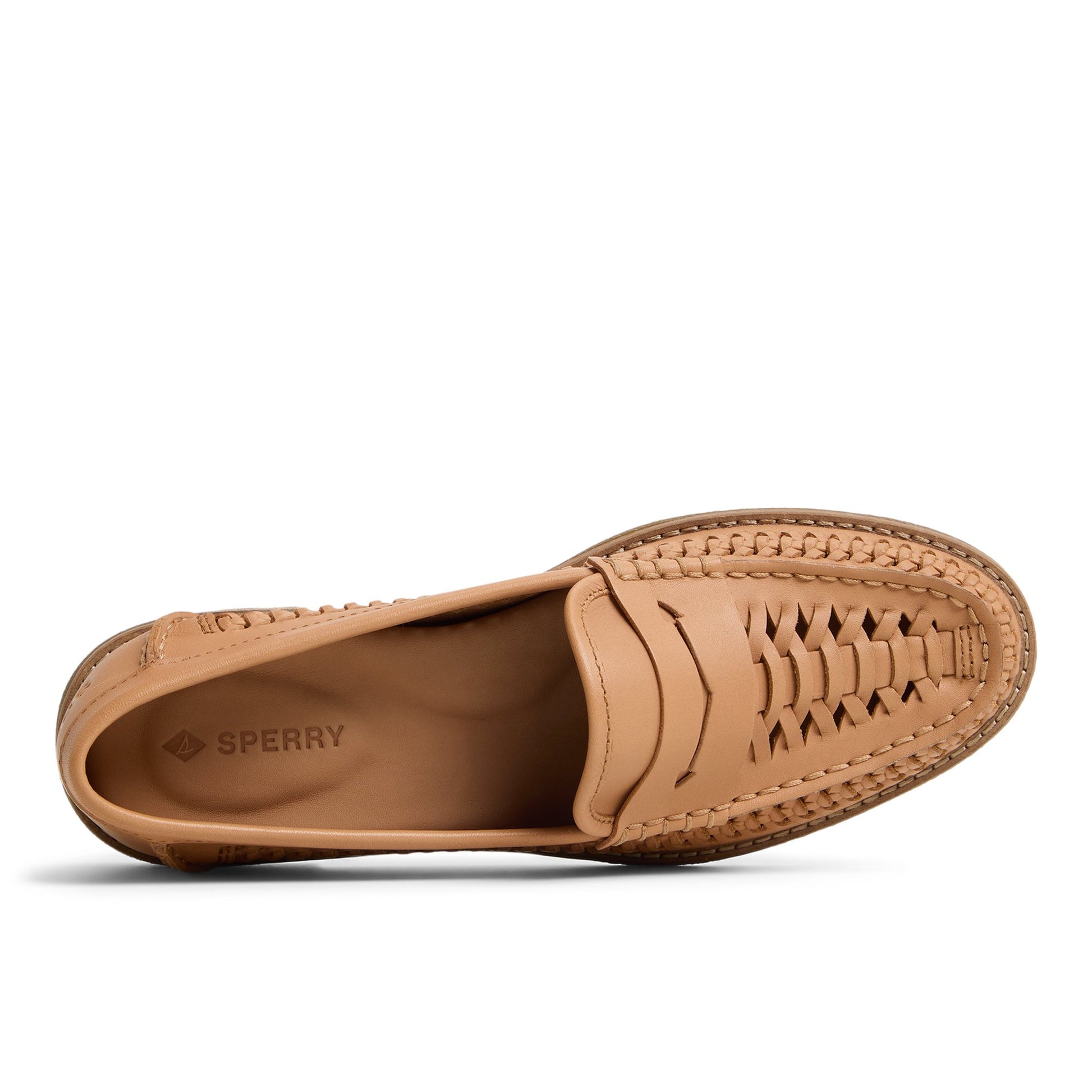 Top-down view of the Tan Seaport Woven Loafer Loafers