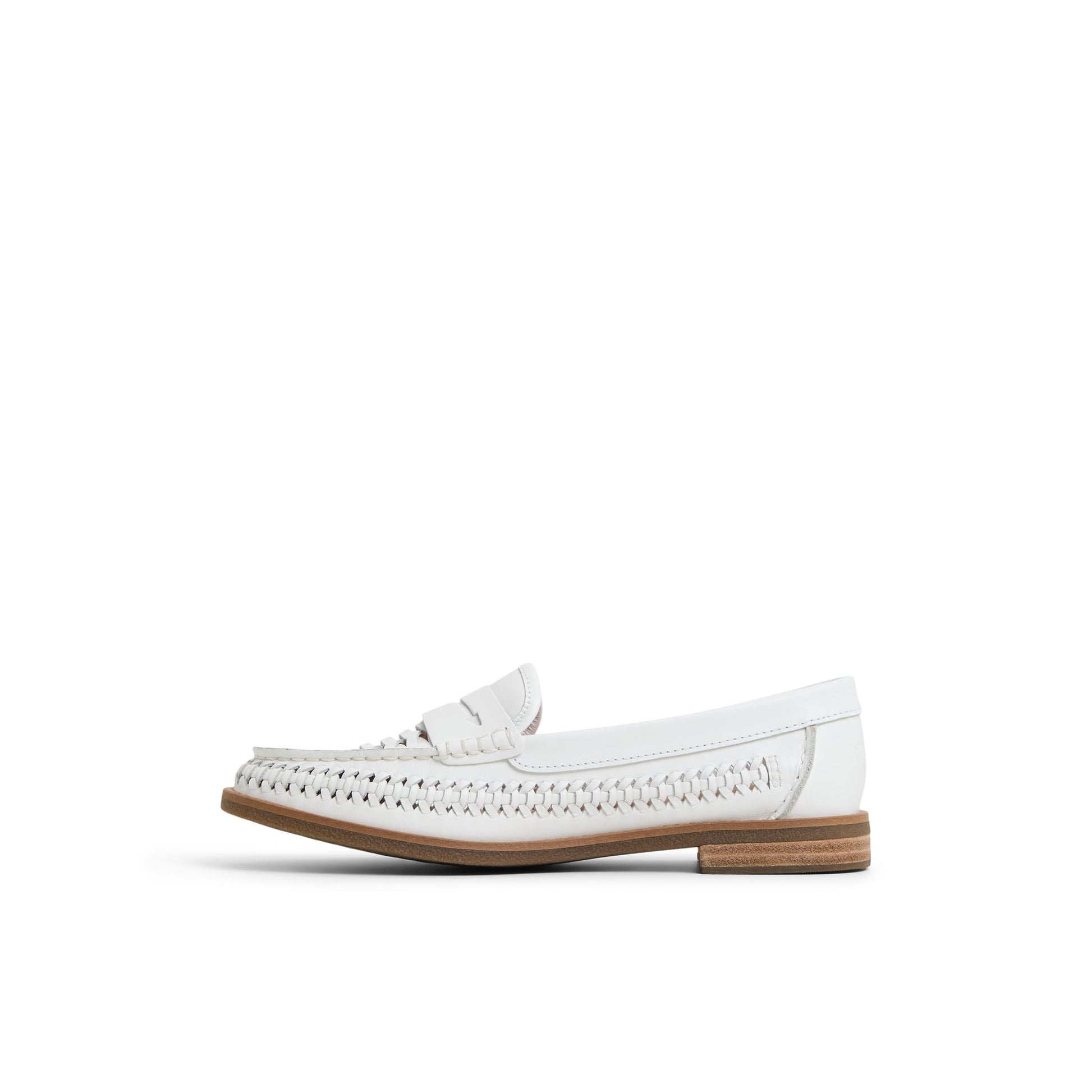 Three-quarter angle of White Seaport Woven Loafer Loafers's back side