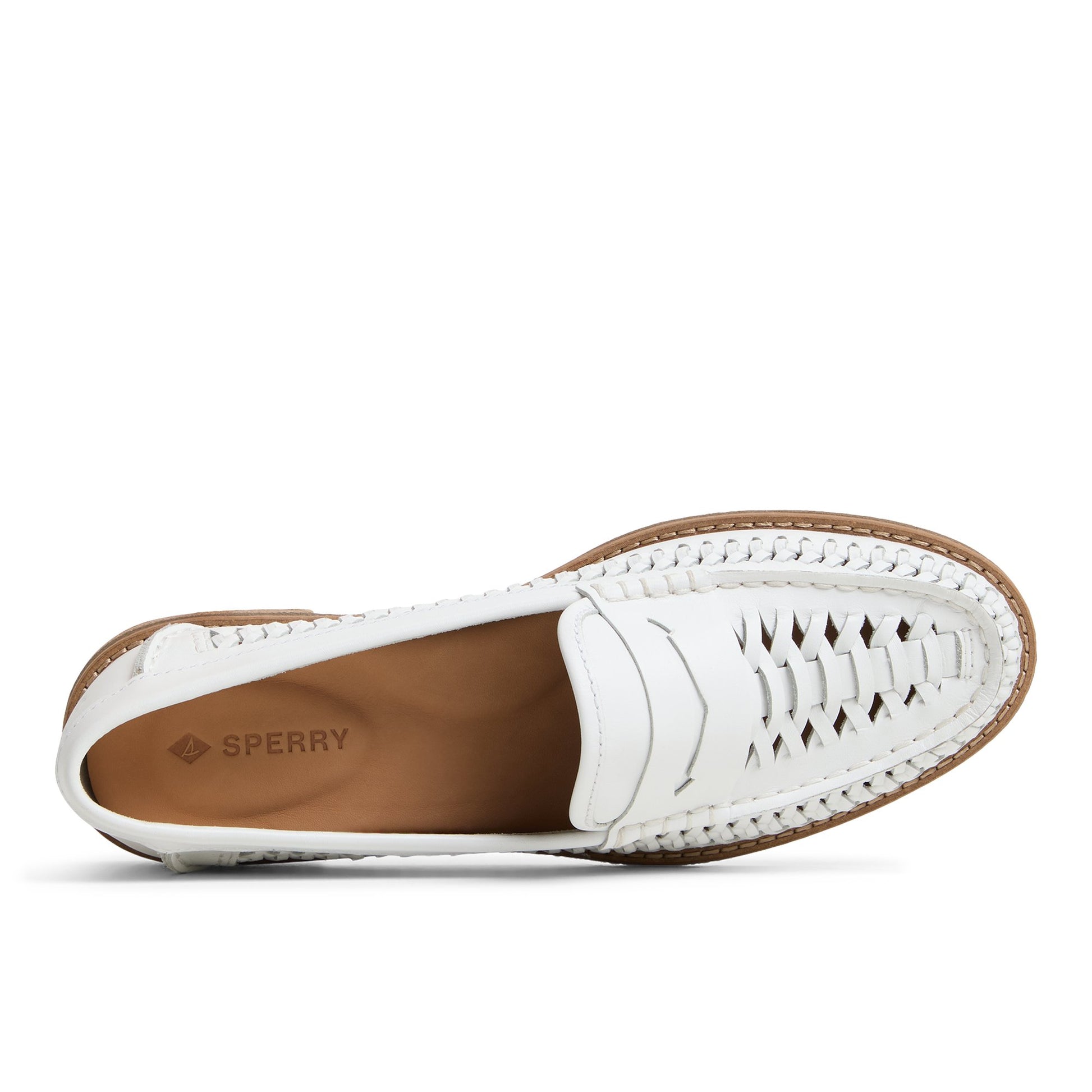 Top-down view of the White Seaport Woven Loafer Loafers