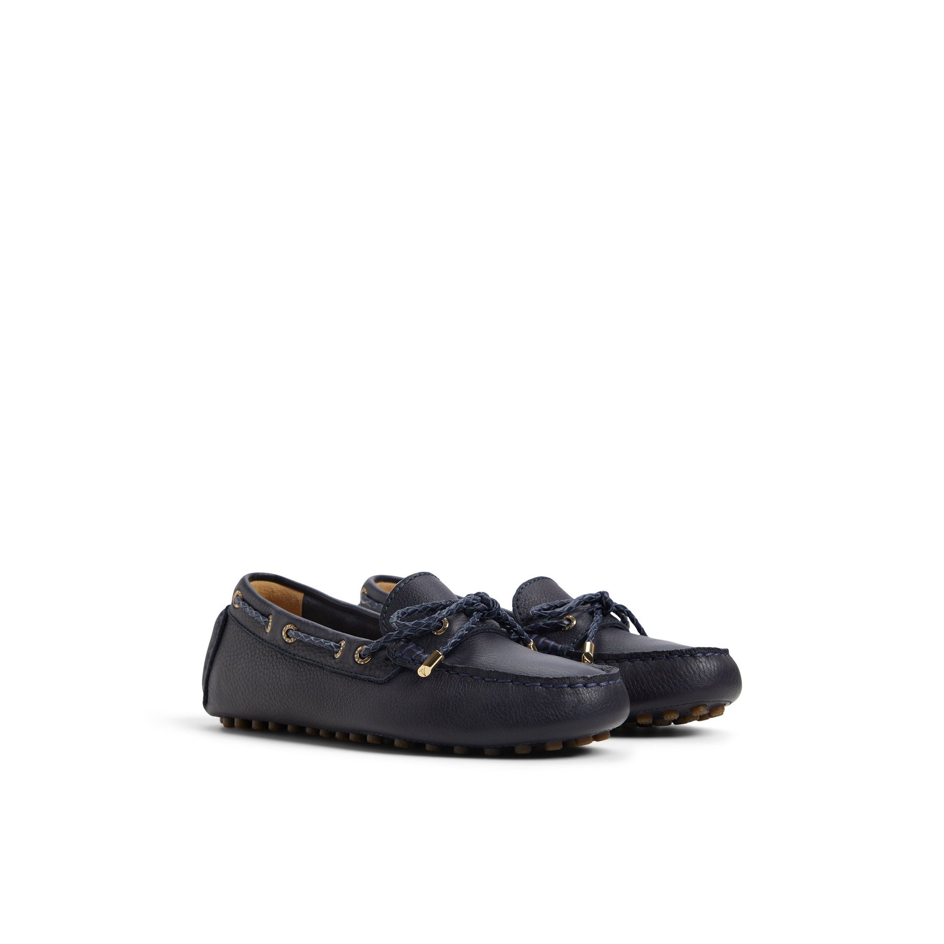 Side view of Navy Gold Cup™ Driver Loafer Loafers