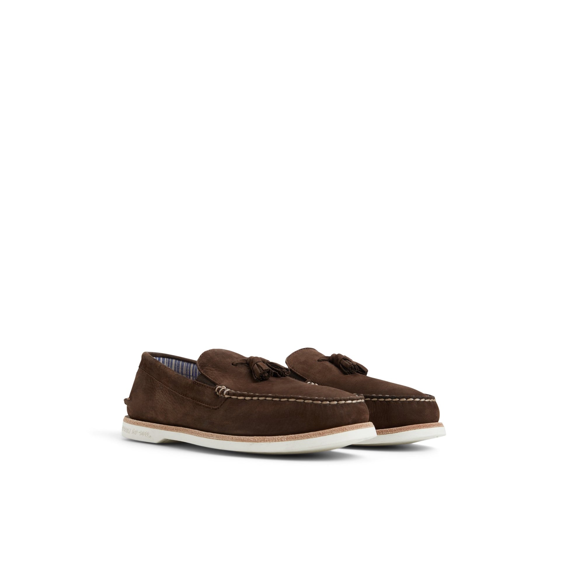 Side view of Brown Authentic Original™ Tassel Loafer Boat Shoes