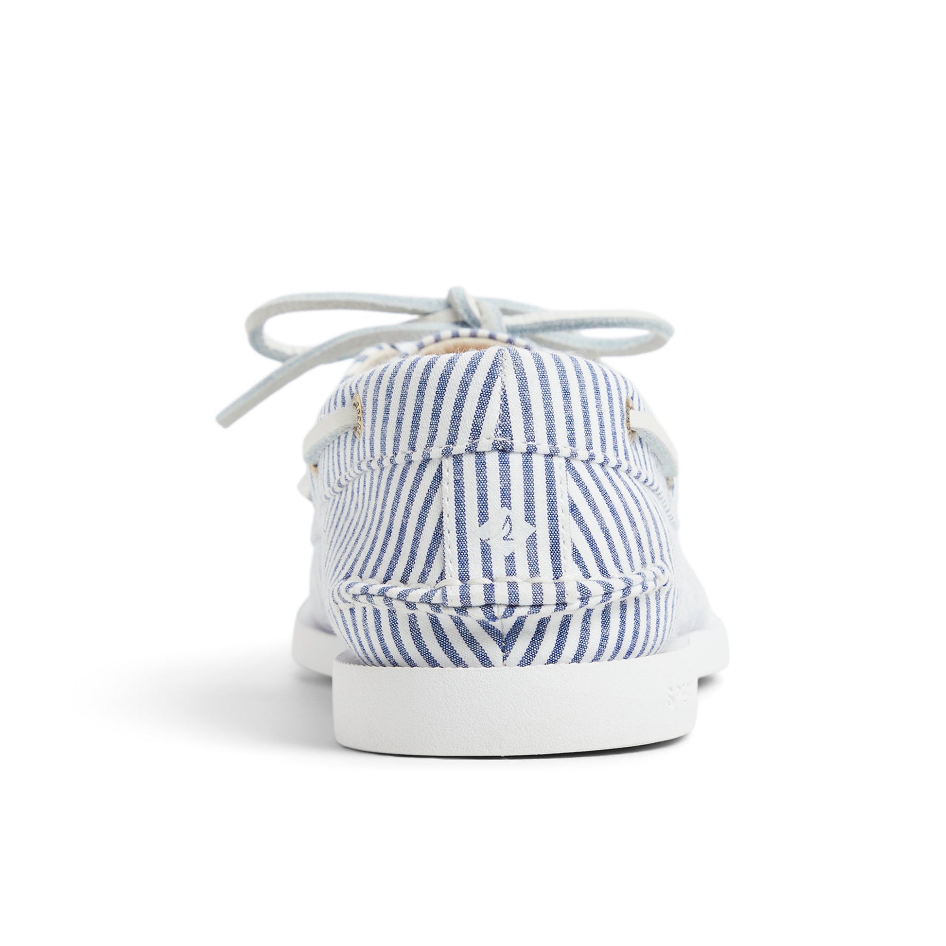 Three-quarter angle of White/Navy Authentic Original™ 2 Eye Lite Boat Shoe Boat Shoes's front side
