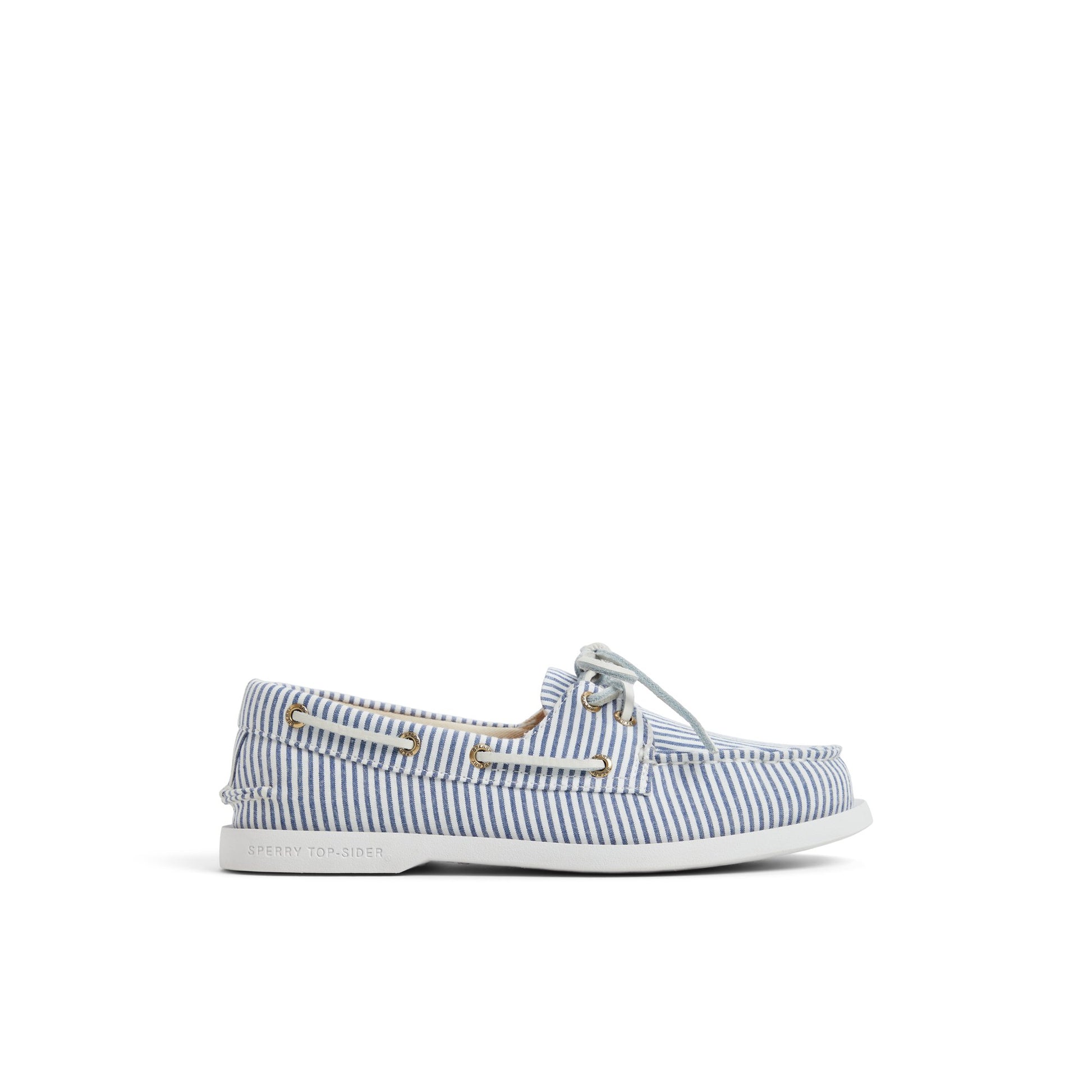 Main View of White/Navy Authentic Original™ 2 Eye Lite Boat Shoe Boat Shoes for Womens