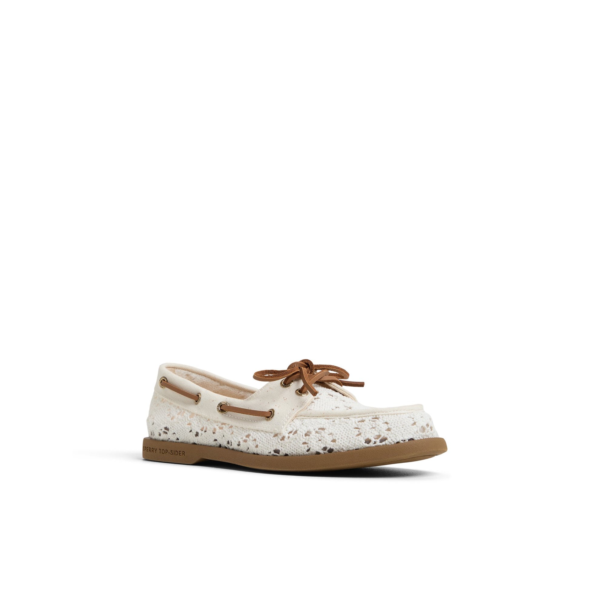 Side view of Cream Authentic Original™ 2 Eye Lite Boat Shoe Boat Shoes