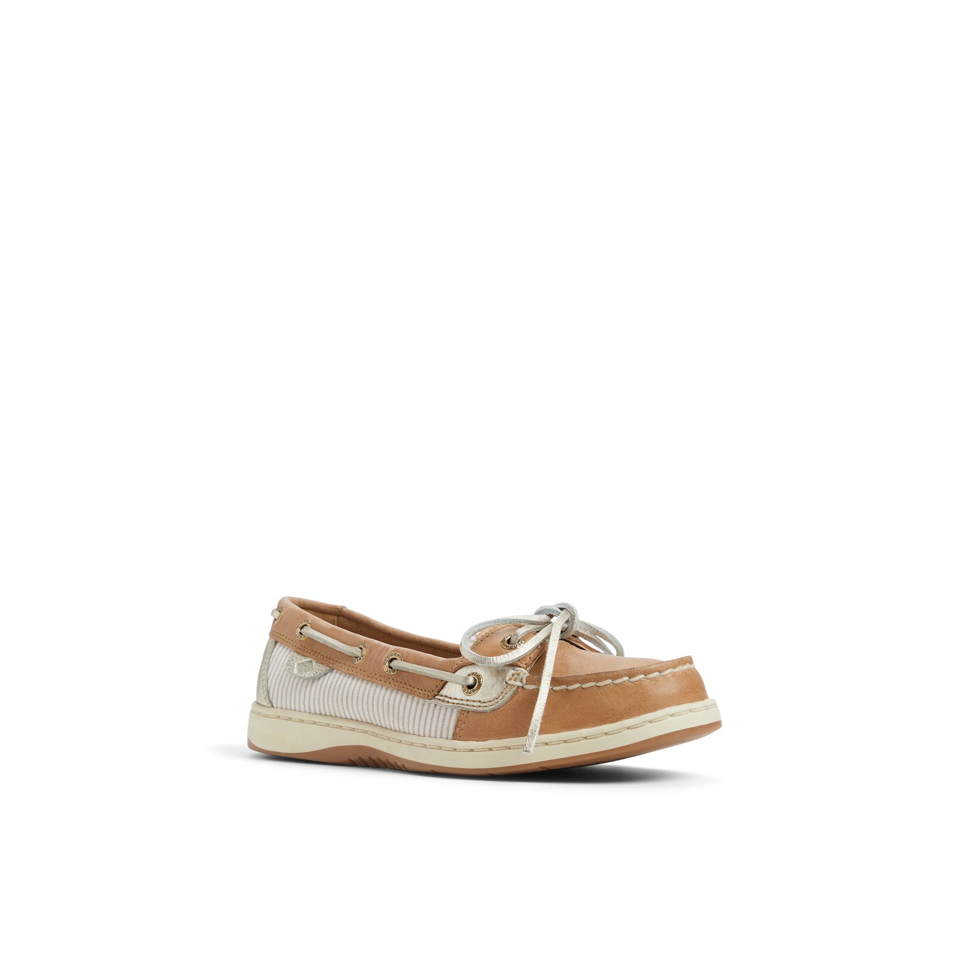 Side view of Light Beige Angelfish 1 Eye Boat Shoe Boat Shoes