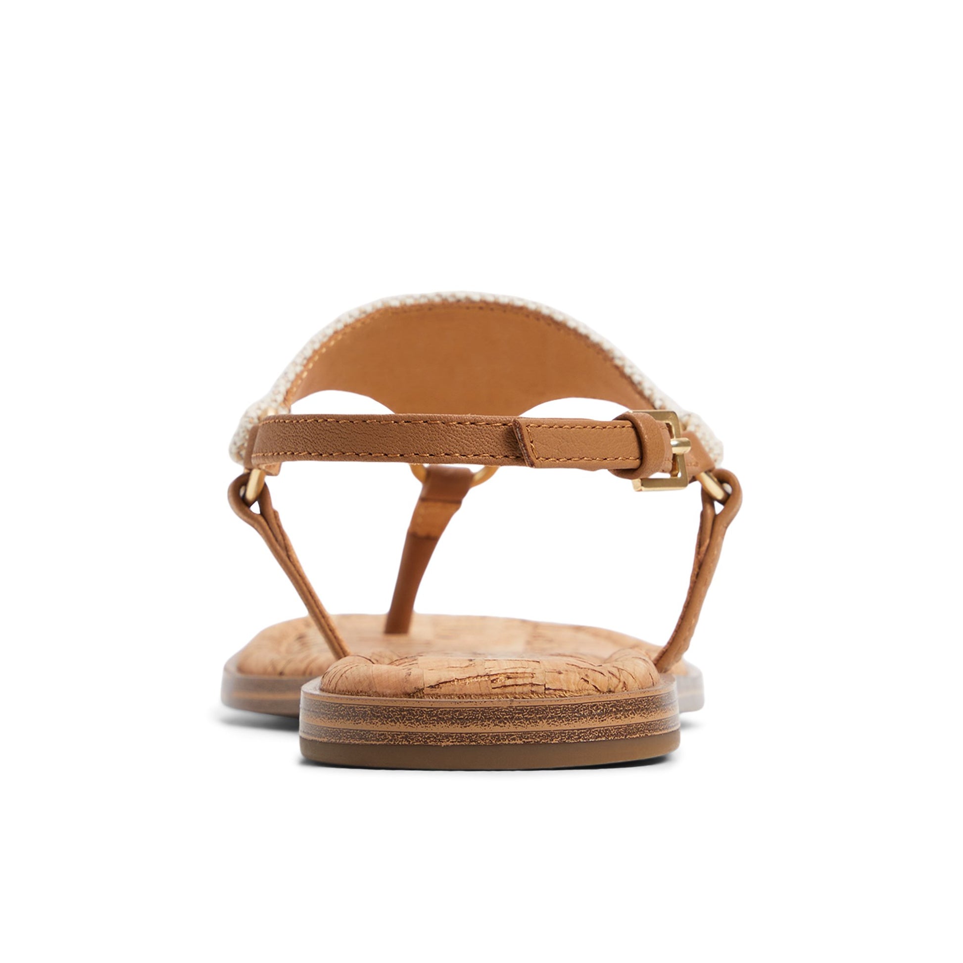 Three-quarter angle of White Combo Riva T-bar Sandal T-Strap Flat Sandals's front side
