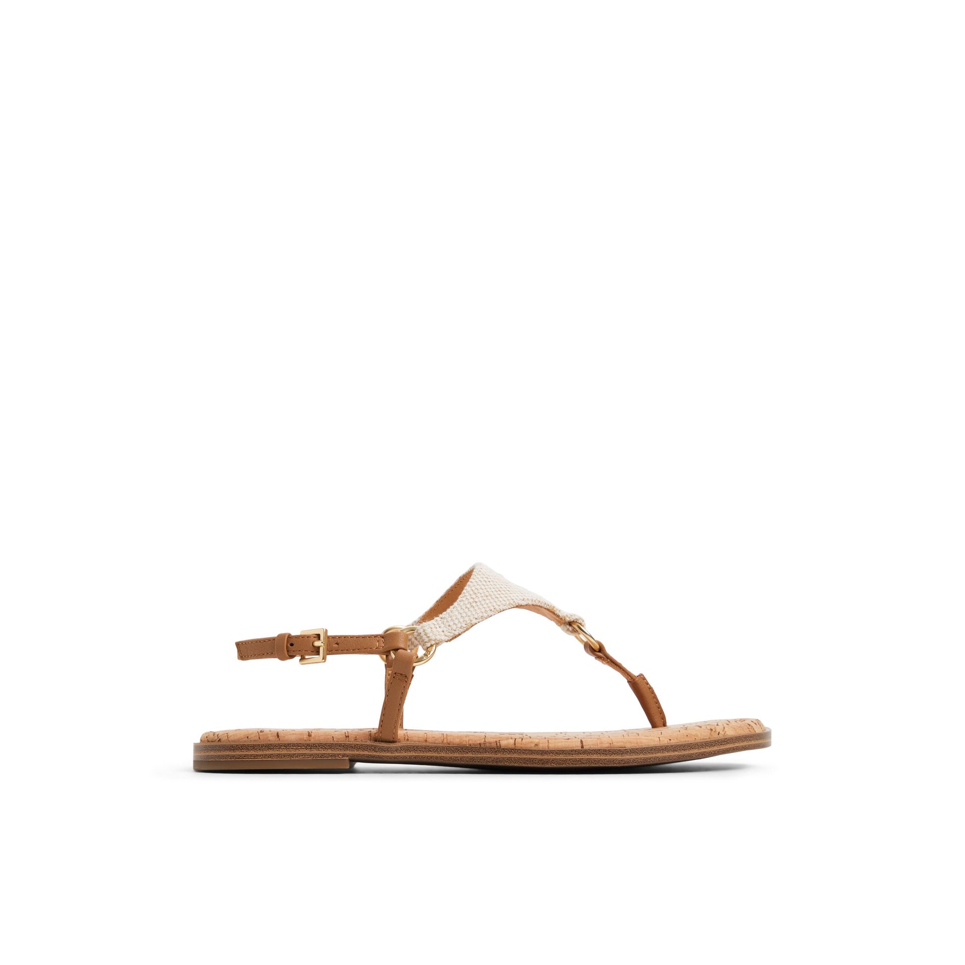 Main View of White Combo Riva T-bar Sandal T-Strap Flat Sandals for Womens