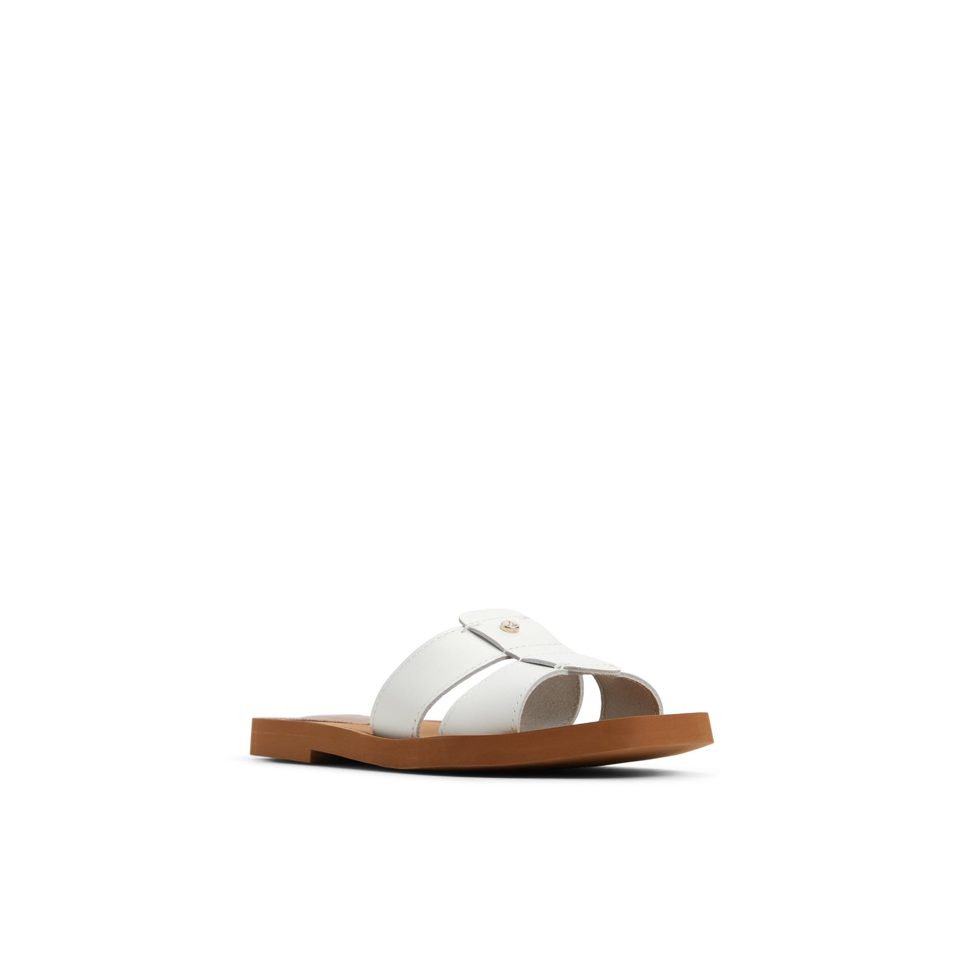 Side view of White Tilly Slide Sandal Slide Sandals