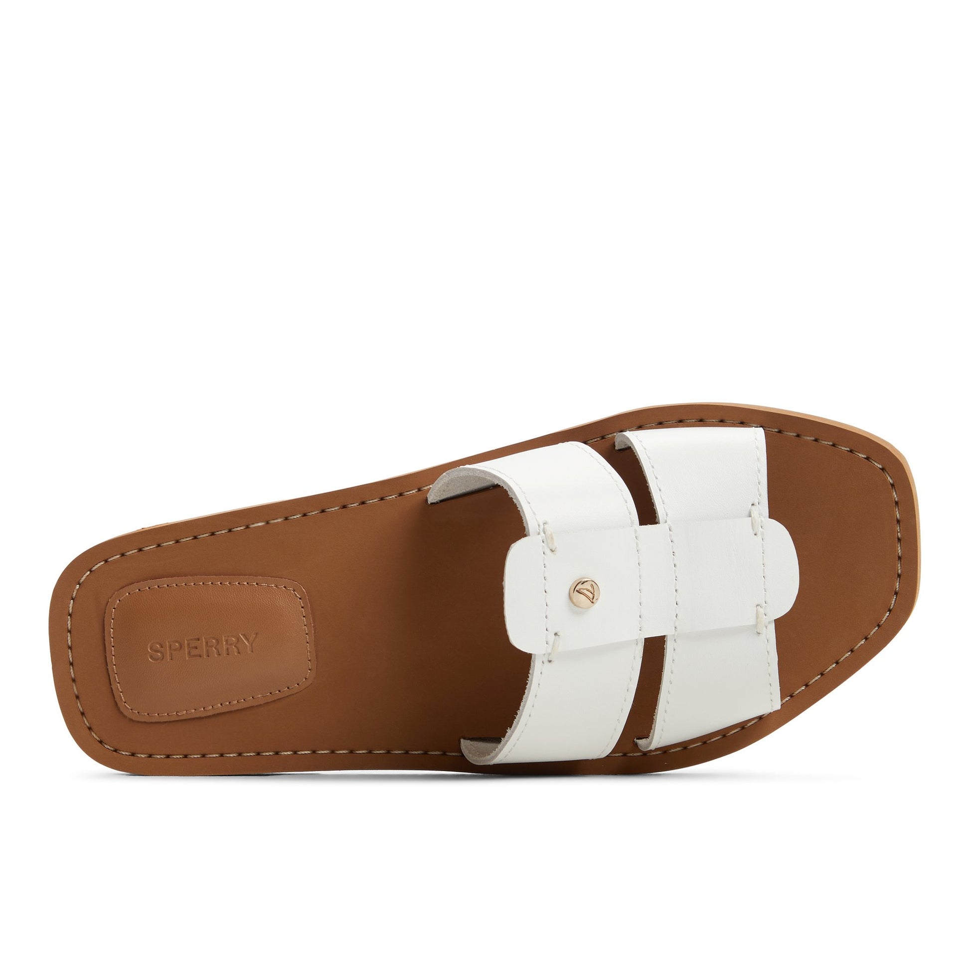 Top-down view of the White Tilly Slide Sandal Slide Sandals