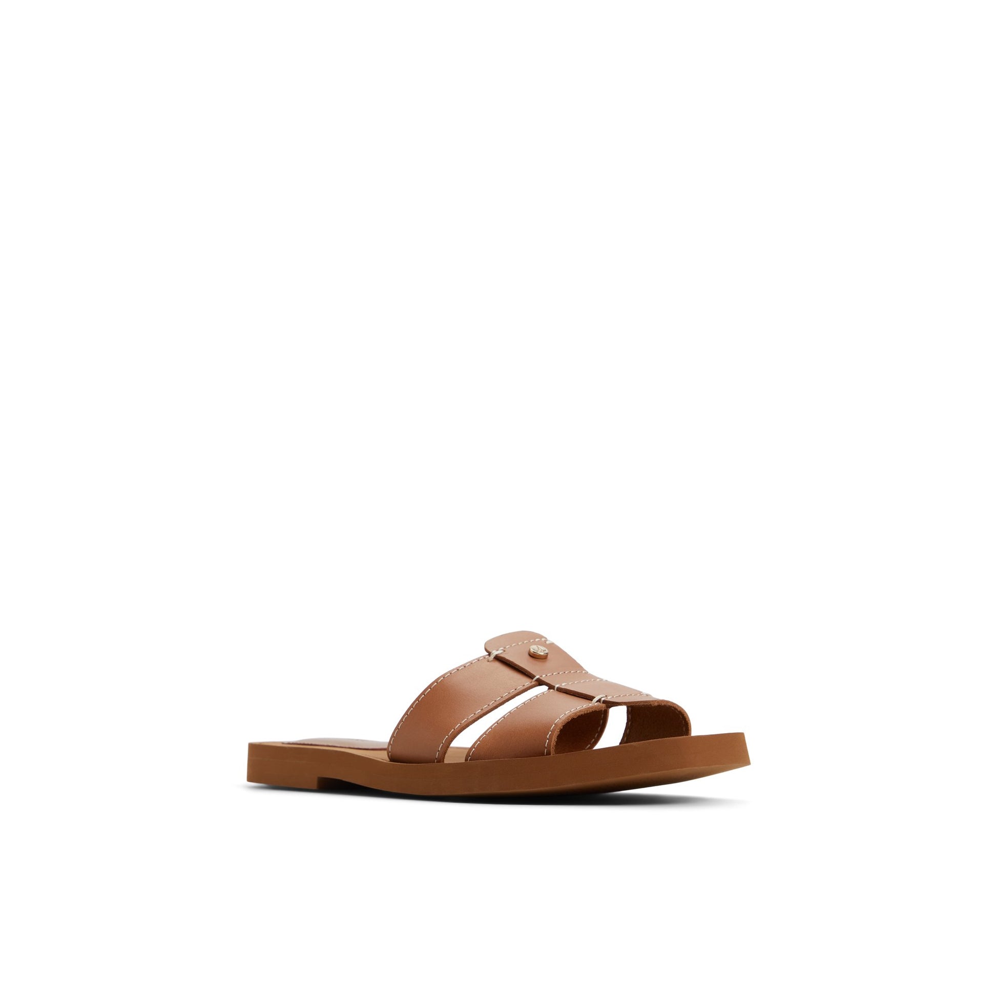 Side view of Camel Tilly Slide Sandal Slide Sandals