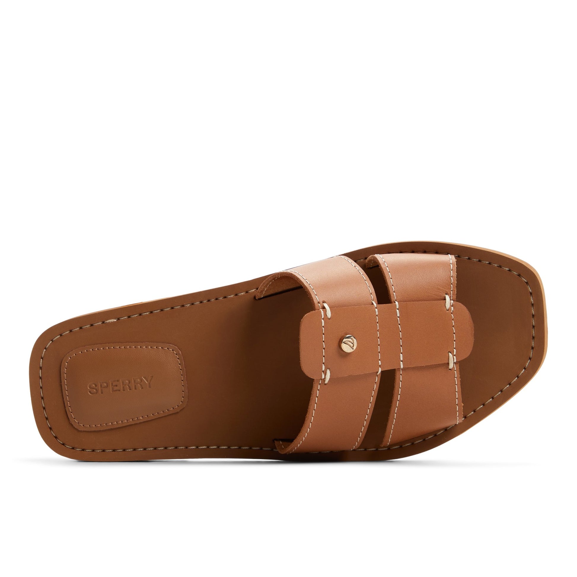 Top-down view of the Camel Tilly Slide Sandal Slide Sandals
