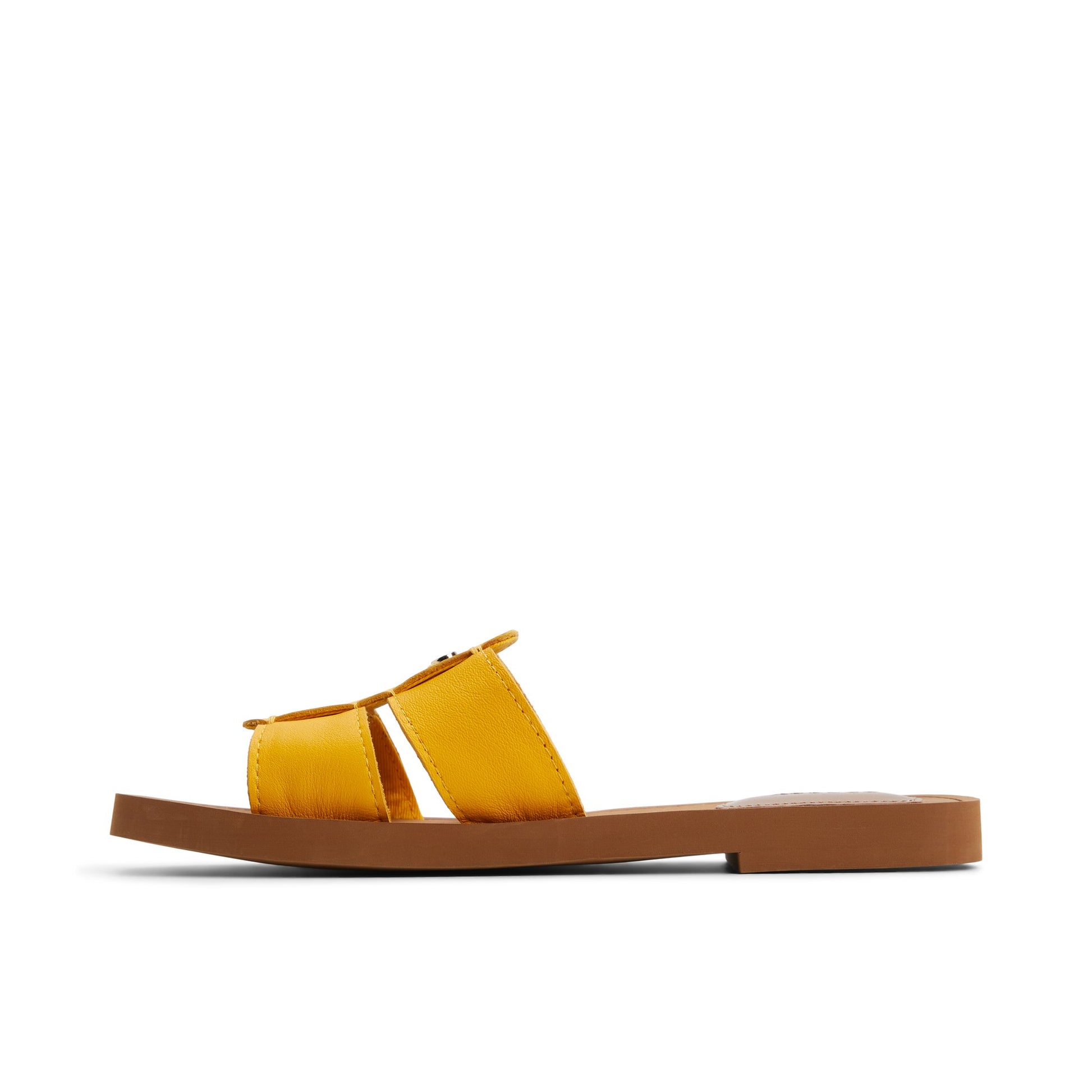Three-quarter angle of Medium Yellow Tilly Slide Sandal Slide Sandals's back side